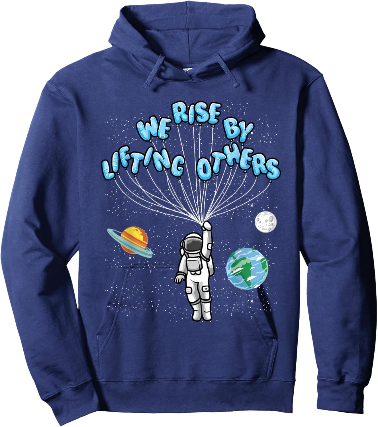 We Rise" Motivational Quote - Classic Fit, Short Sleeve, Adult Hoodie - Hoodie | Navy