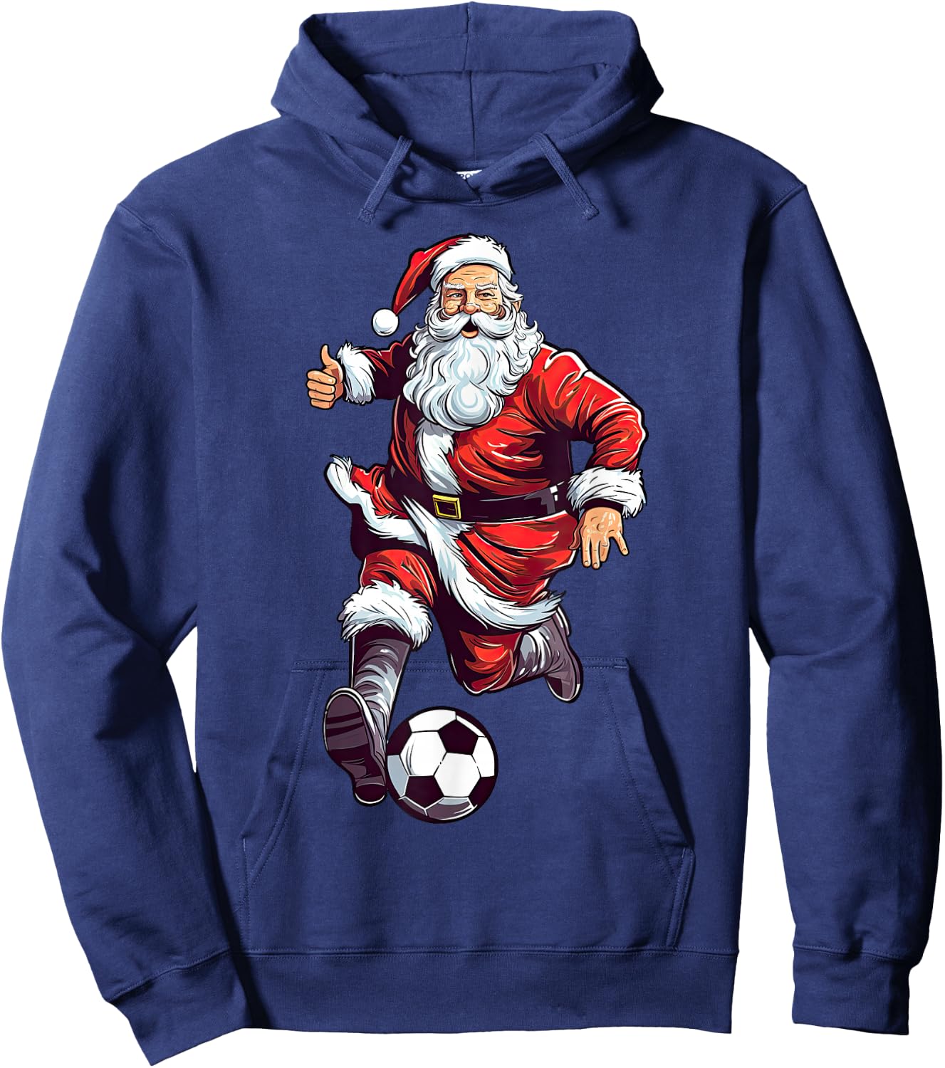 Santa Claus Playing Soccer Ball Soccer Player Christmas Xmas Hoodie - Hoodie | Navy