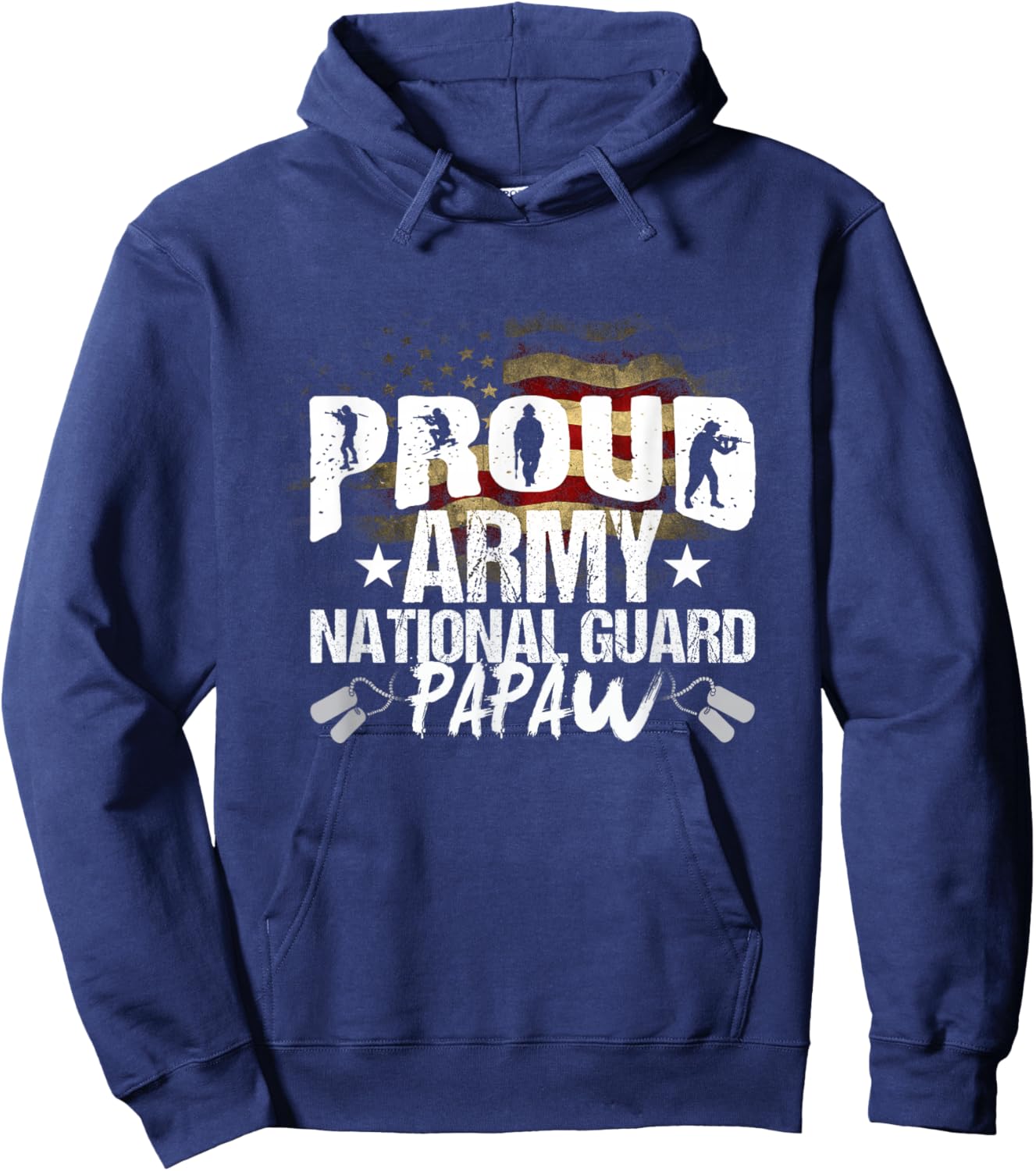Proud Army National Guard Papaw Veteran On 4th July Hoodie - Hoodie | Navy
