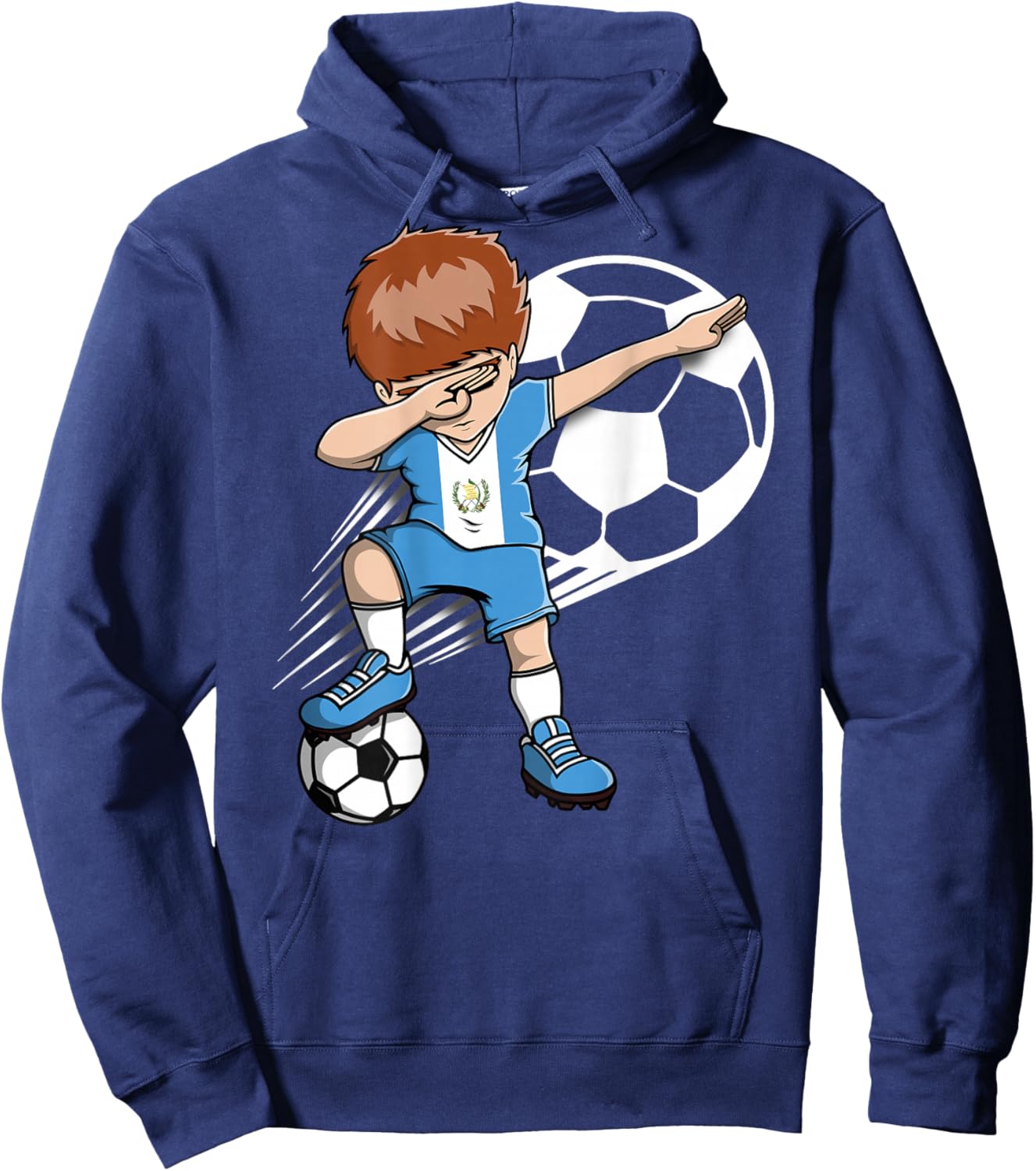 Dabbing Soccer Boy Guatemala Jersey Guatemalan Football Fans Hoodie - Hoodie | Navy