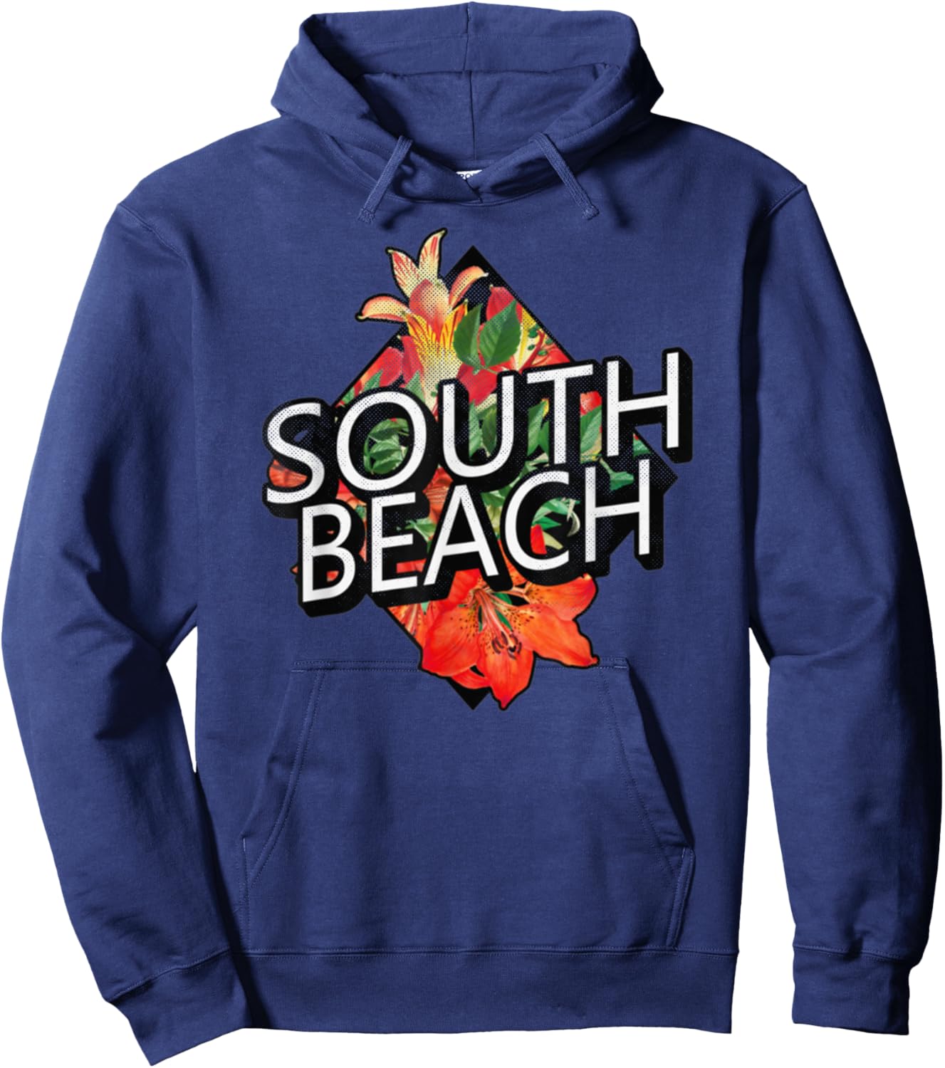 South Beach Miami Florida Beach Tropical Travel Women Kids Hoodie - Hoodie | Navy
