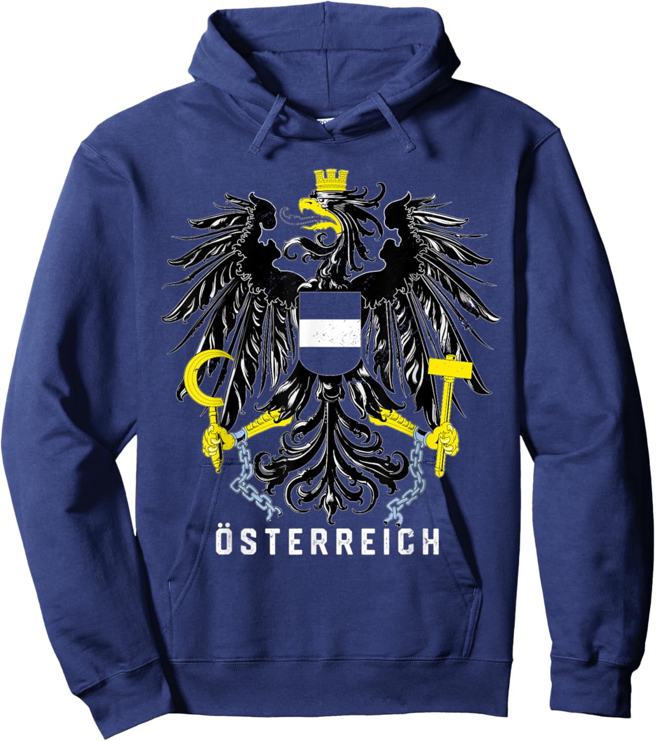 Austria Flag Eagle Österreich Vintage Hoodie - Hoodie | Navy