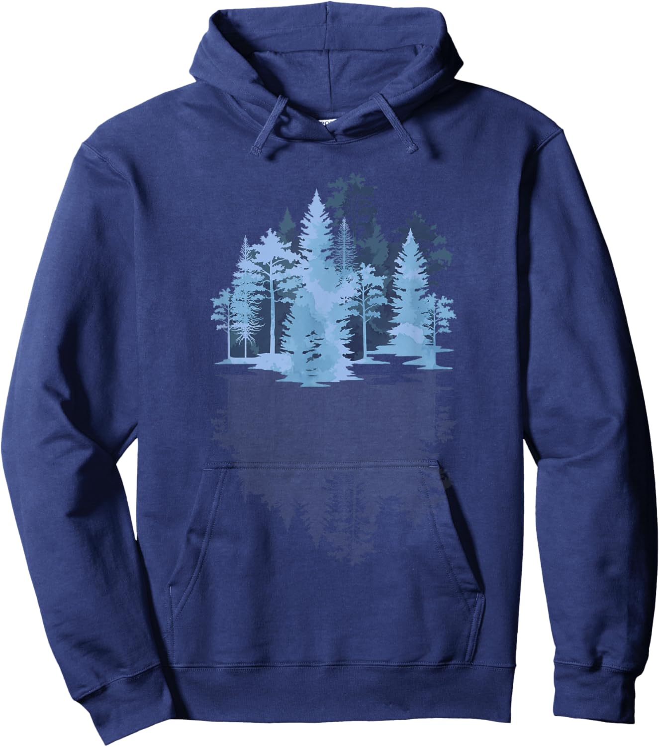 Trees Outdoor Wildlife Nature Reflection Forest Hoodie - Hoodie | Navy