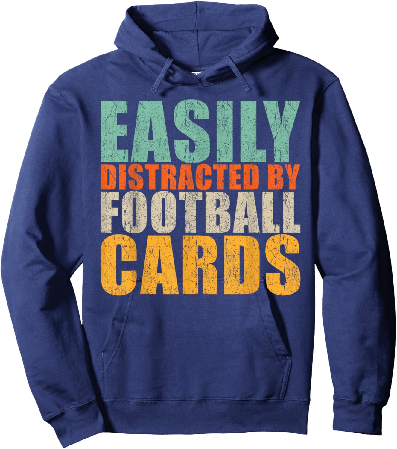 Sport Cards Collector Easily Distracted by Football Cards Hoodie - Hoodie | Navy