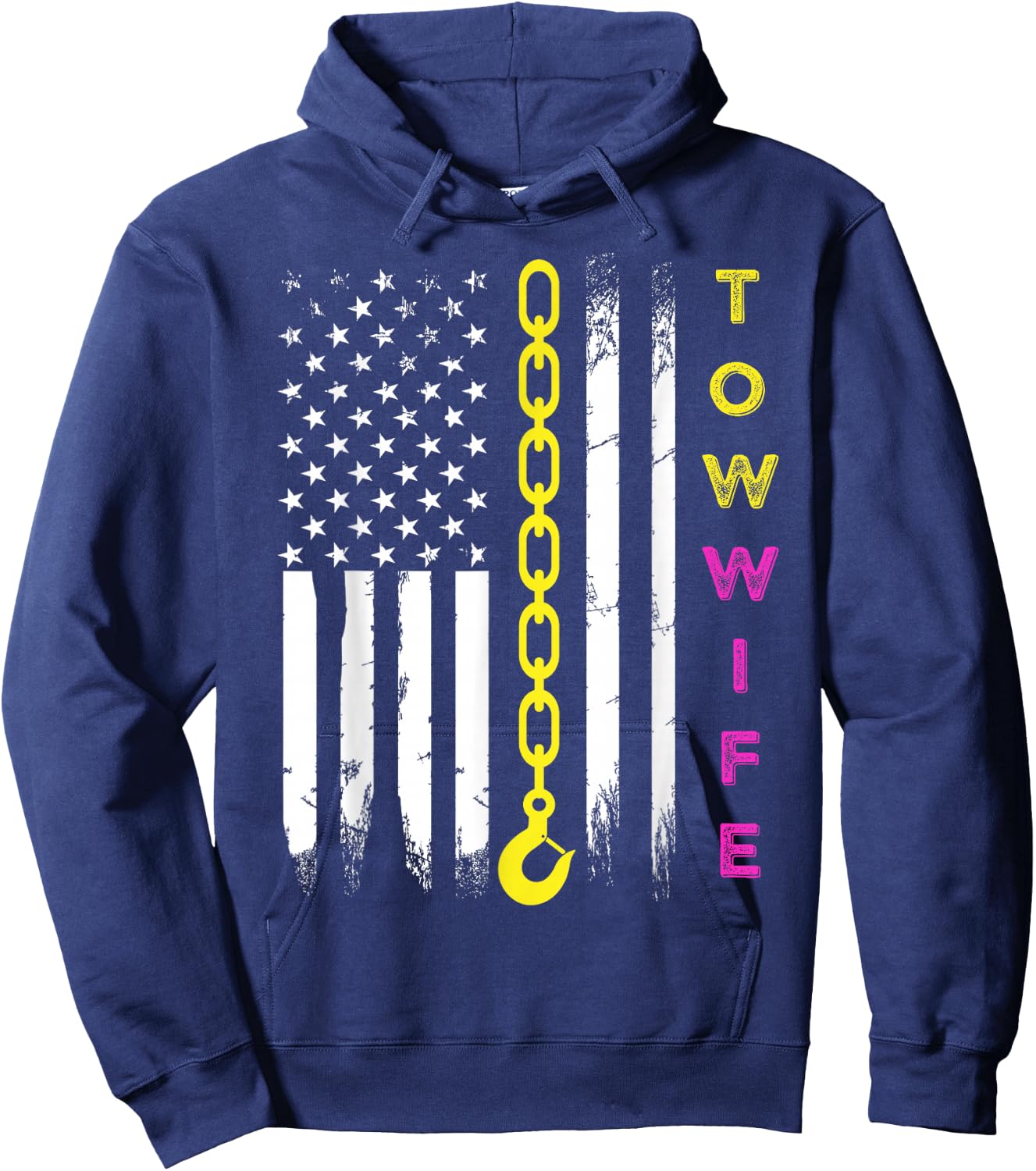 Tow Truck Driver Wife Girlfriend Tow Operator Wrecker Hoodie - Hoodie | Navy