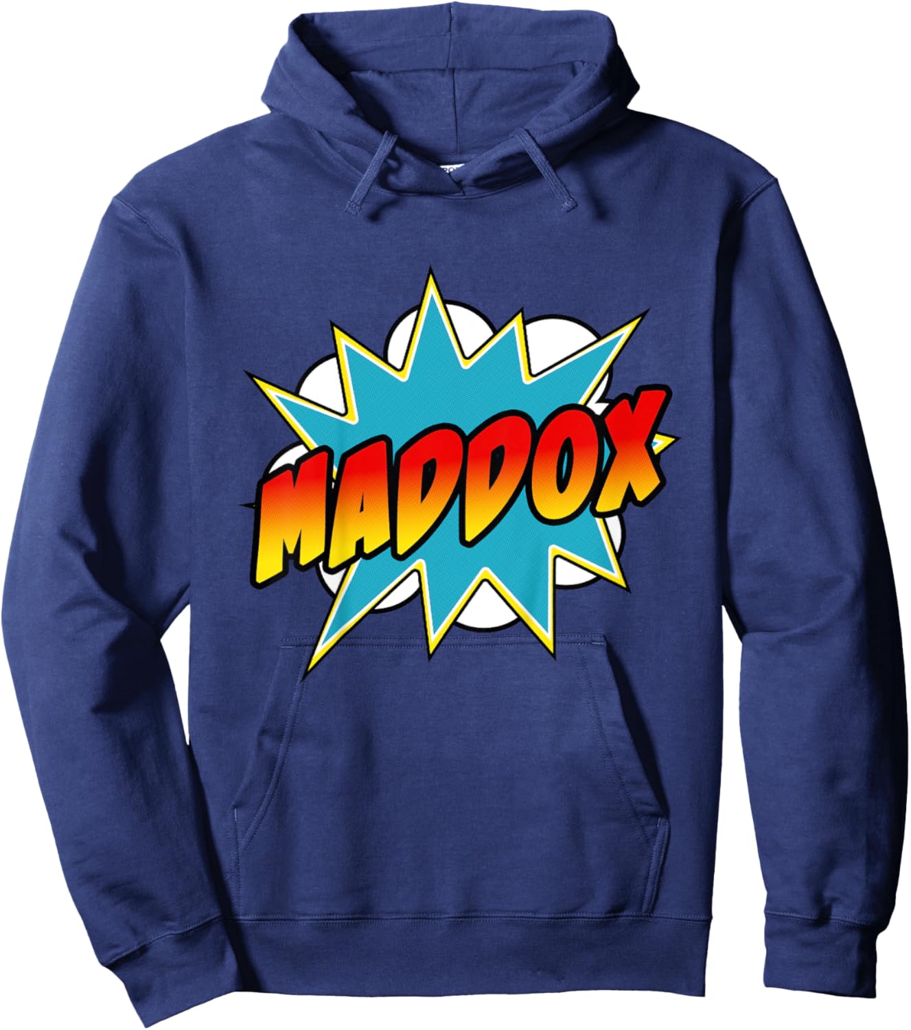 Kids Boys Maddox Name Comic Book Superhero Hoodie - Hoodie | Navy