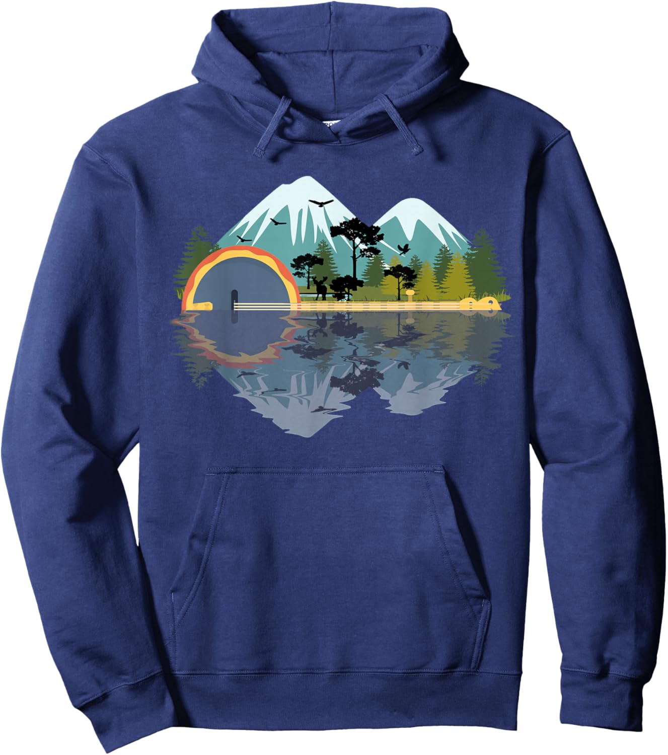 Banjo Music Bluegrass Mandolin Country Music Banjo Play Hoodie - Hoodie | Navy