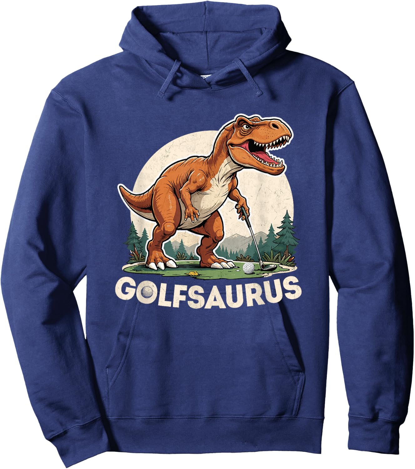 Golf Dinosaur Golfer T-Rex Playing Golf Dino Golfing Hoodie - Hoodie | Navy