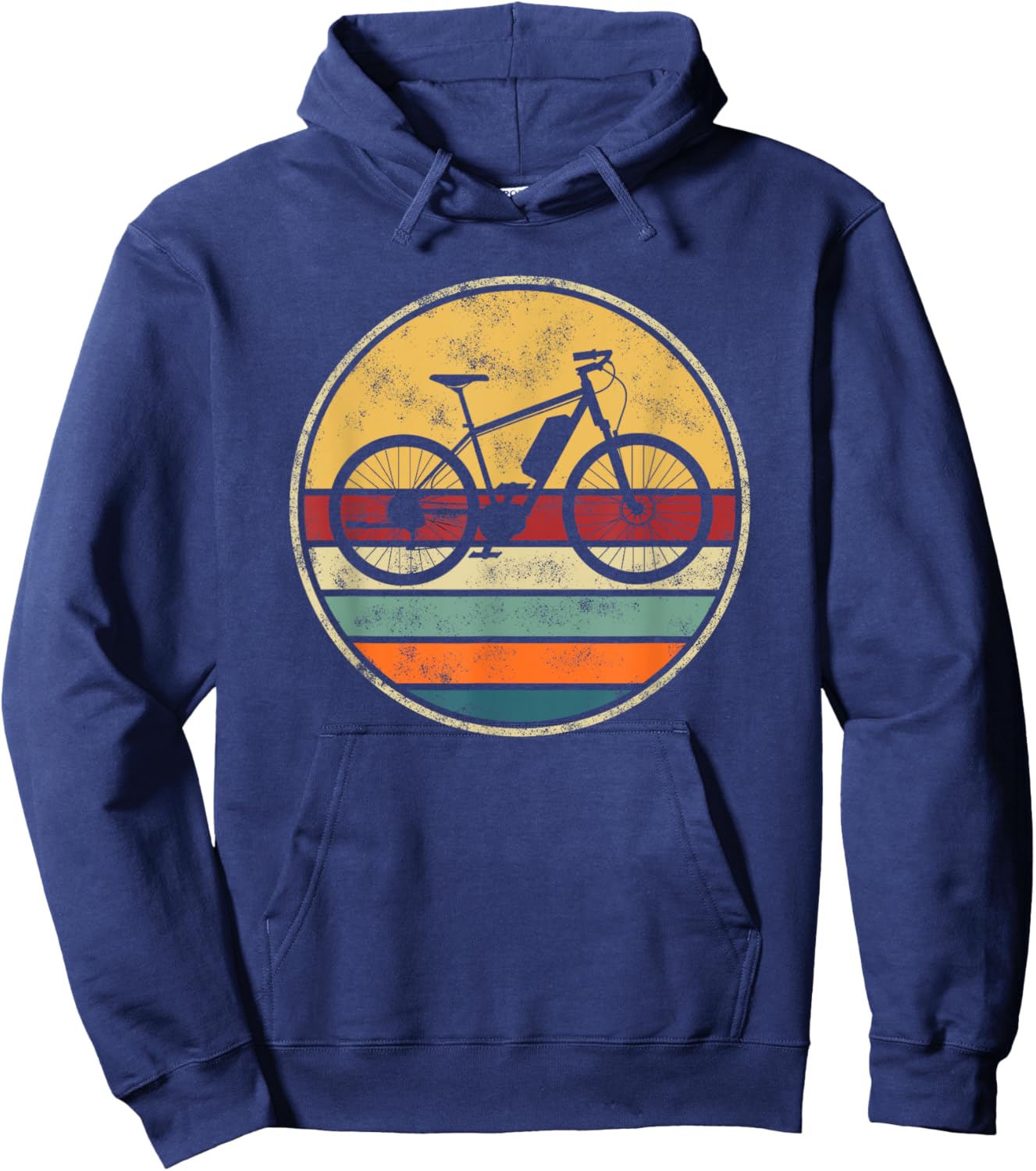 E-Bike Electric Bike E-Bicycle Retro Vintage E-Biker Cycling Hoodie - Hoodie | Navy