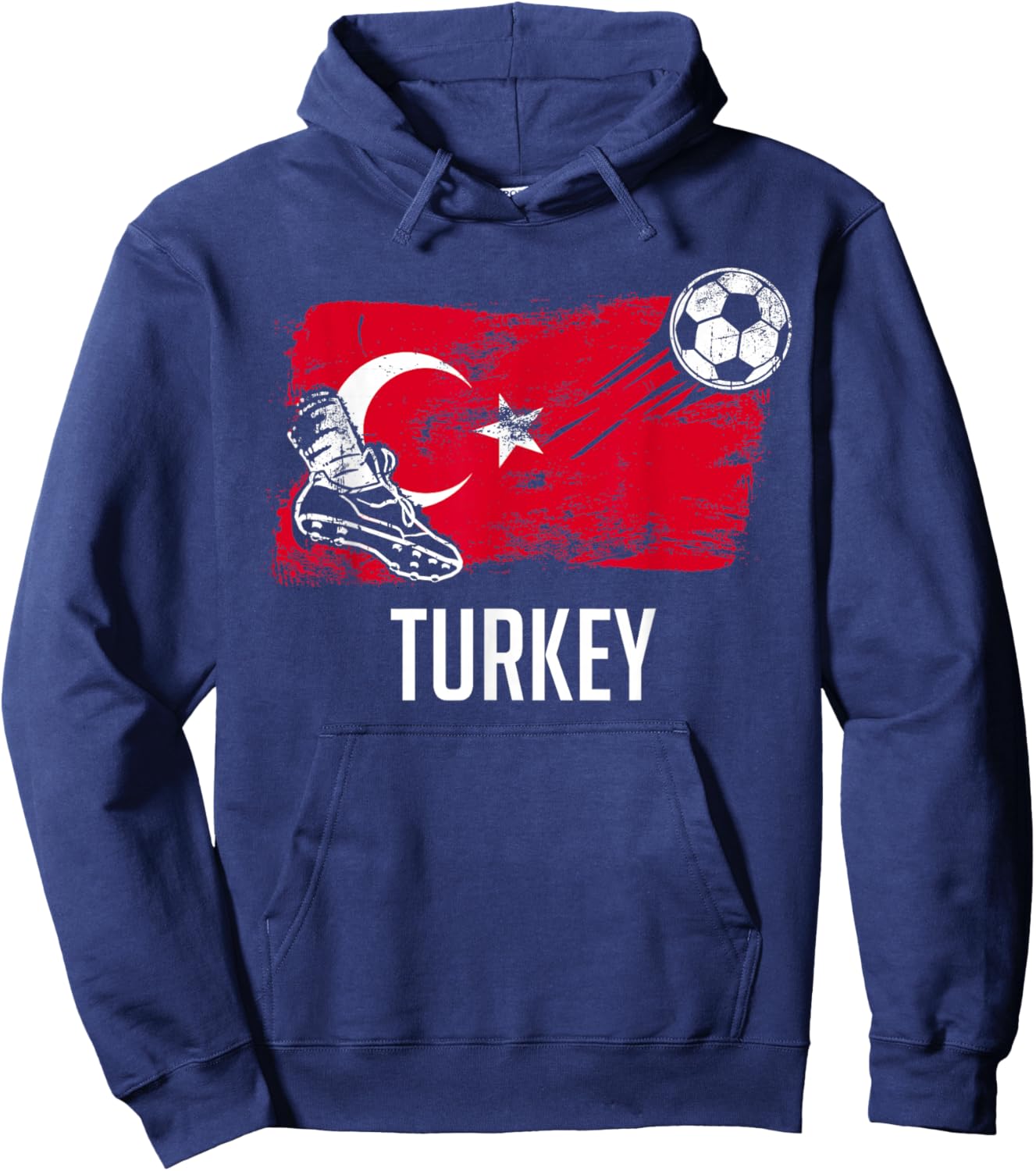 Turkey Flag Jersey Turkish Soccer Team Turkish Hoodie - Hoodie | Navy