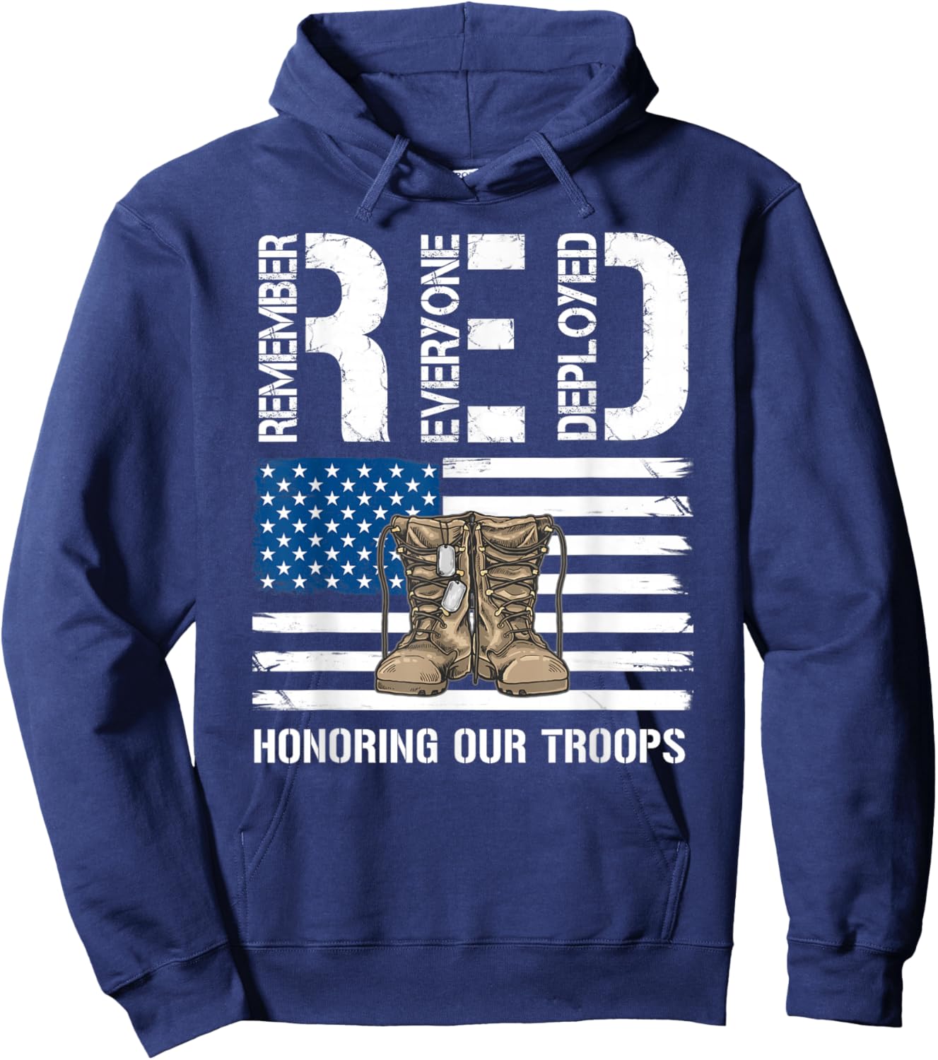 Remember Everyone Veteran Deployed RED Friday Military Hoodie - Hoodie | Navy