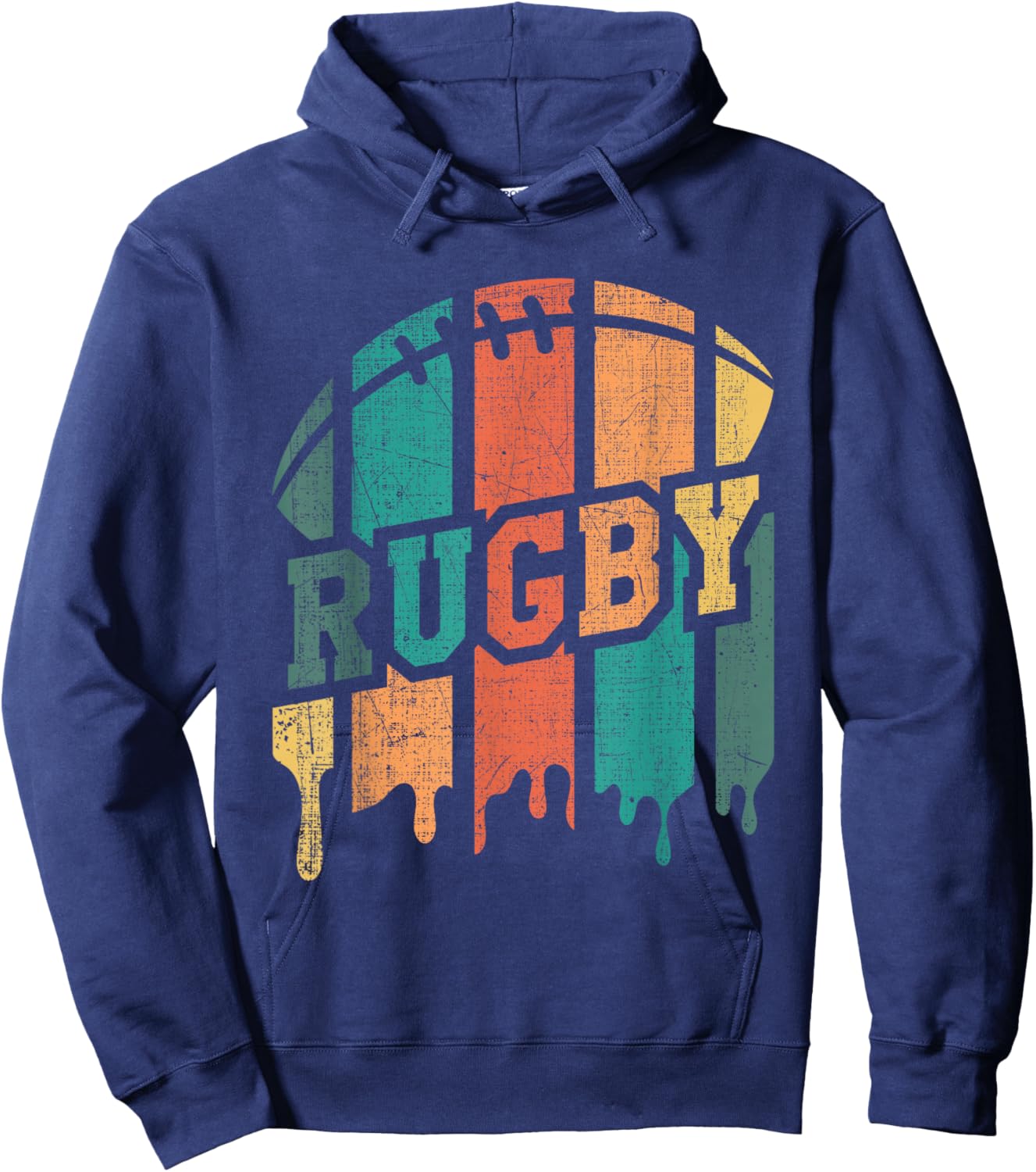 Vintage Retro Rugby Player Rugby Fan Rugby Coach Hoodie - Hoodie | Navy
