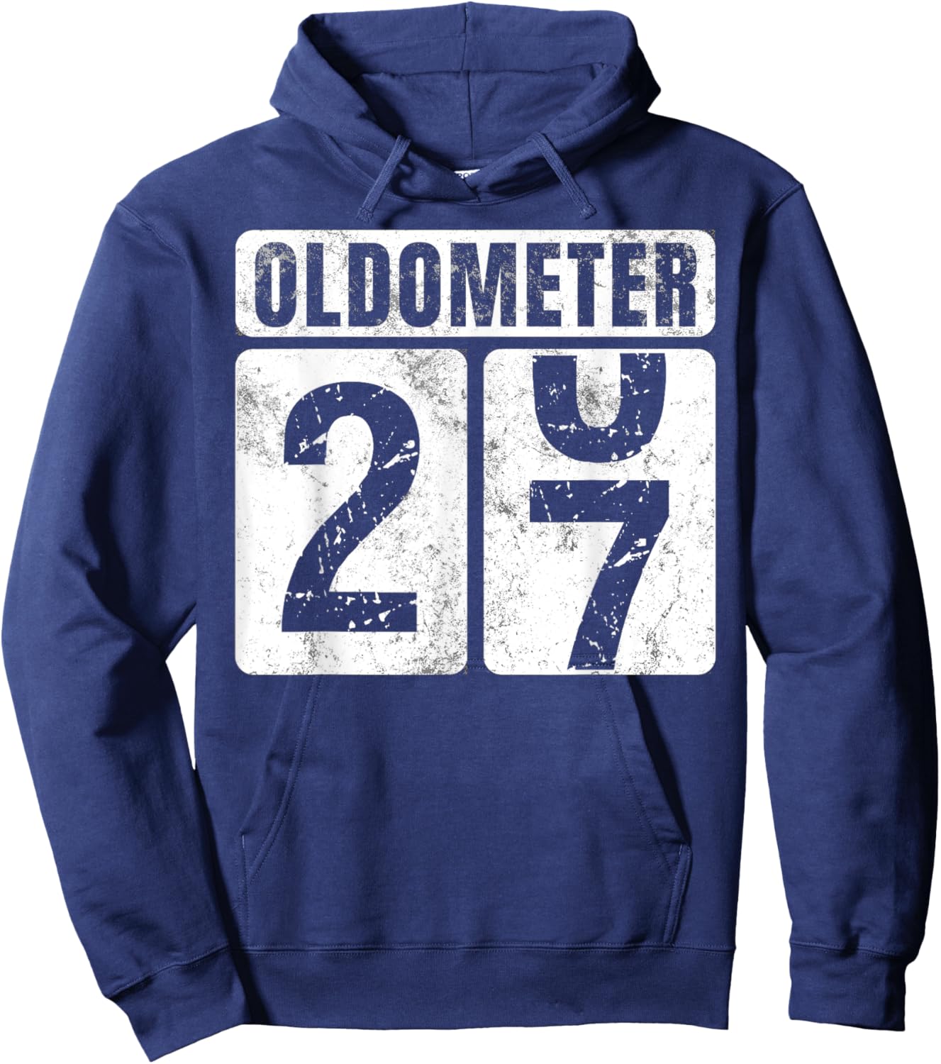 Oldometer 27 Shirt Vintage Funny 27th Birthday Gift Hoodie - Hoodie | Navy