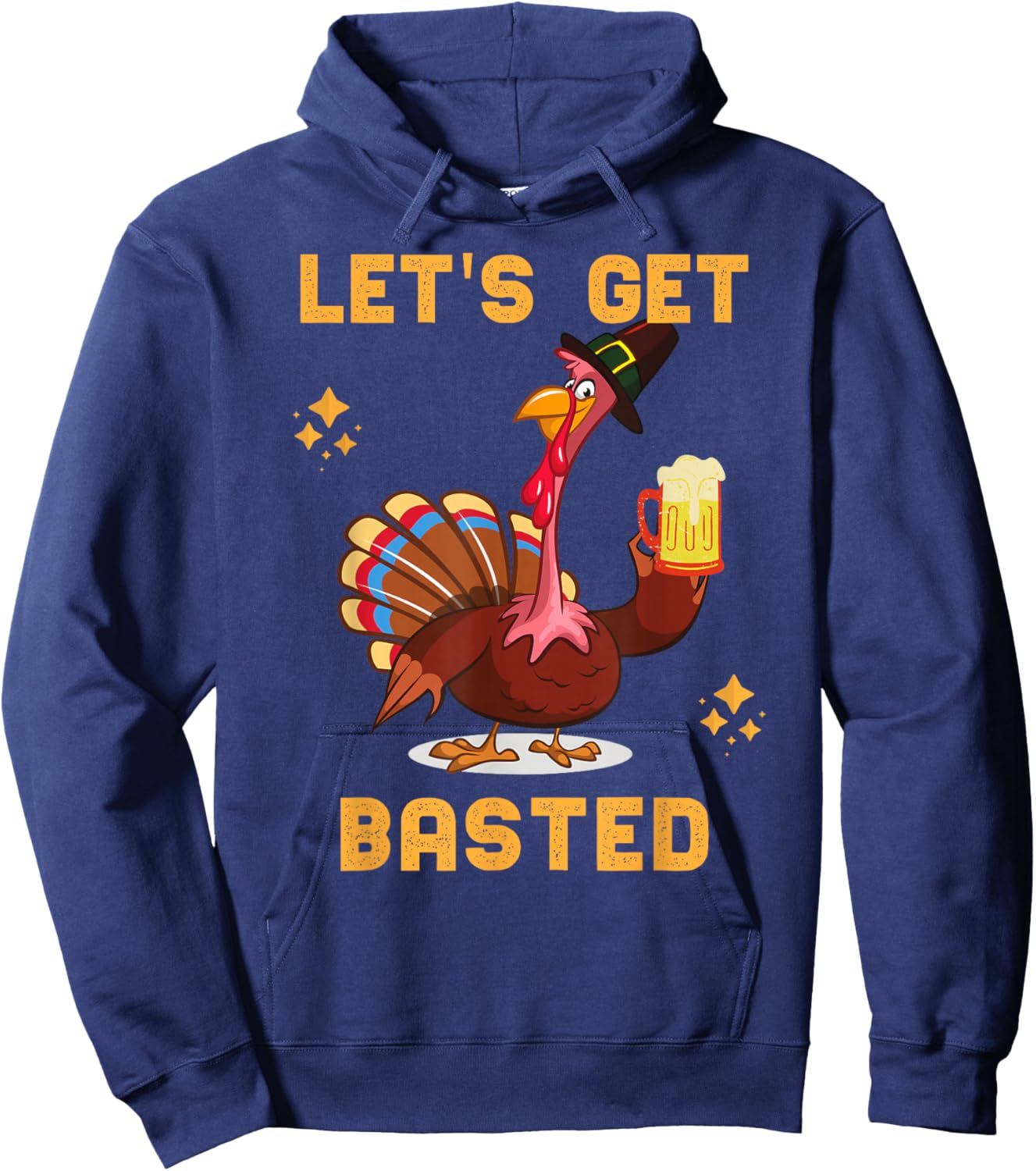 Funny Thanksgiving Turkey Beer Drinking Party Costume Hoodie - Hoodie | Navy