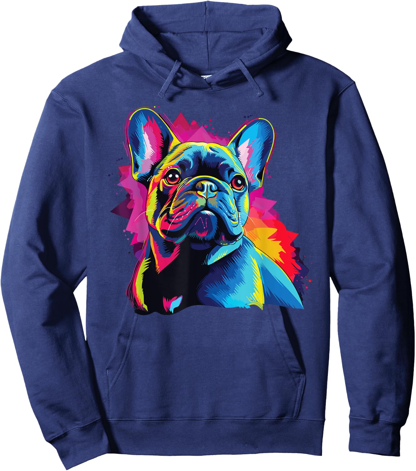 Watercolor Colorful French Bulldog Dogs Hoodie - Hoodie | Navy