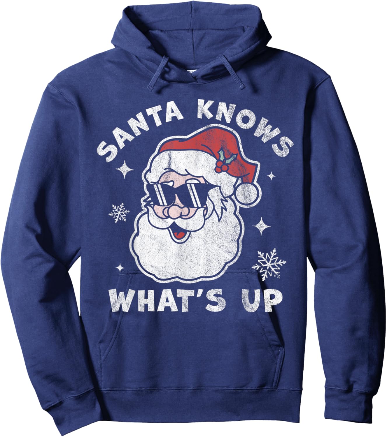 Santa Knows What's Up - Funny Christmas Santa Claus Xmas Hoodie - Hoodie | Navy