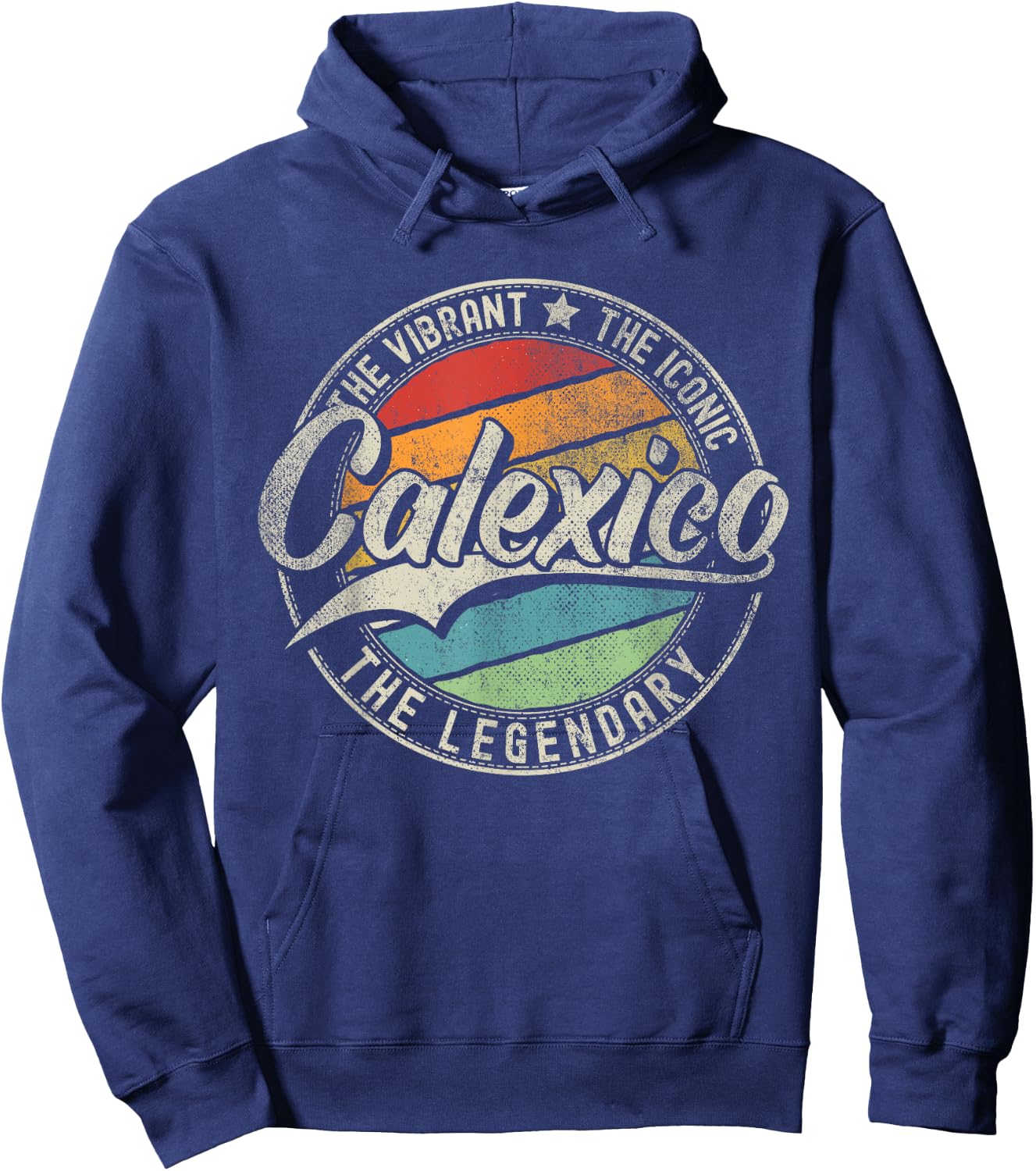 Calexico CA | California | Vintage Distressed Hoodie - Hoodie | Navy