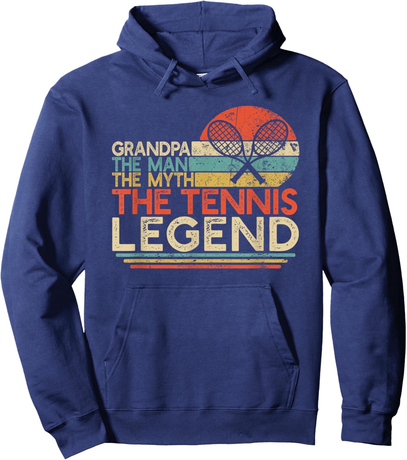 Vintage Tennis Player Grandpa The Man The Myth The Legend Hoodie - Hoodie | Navy