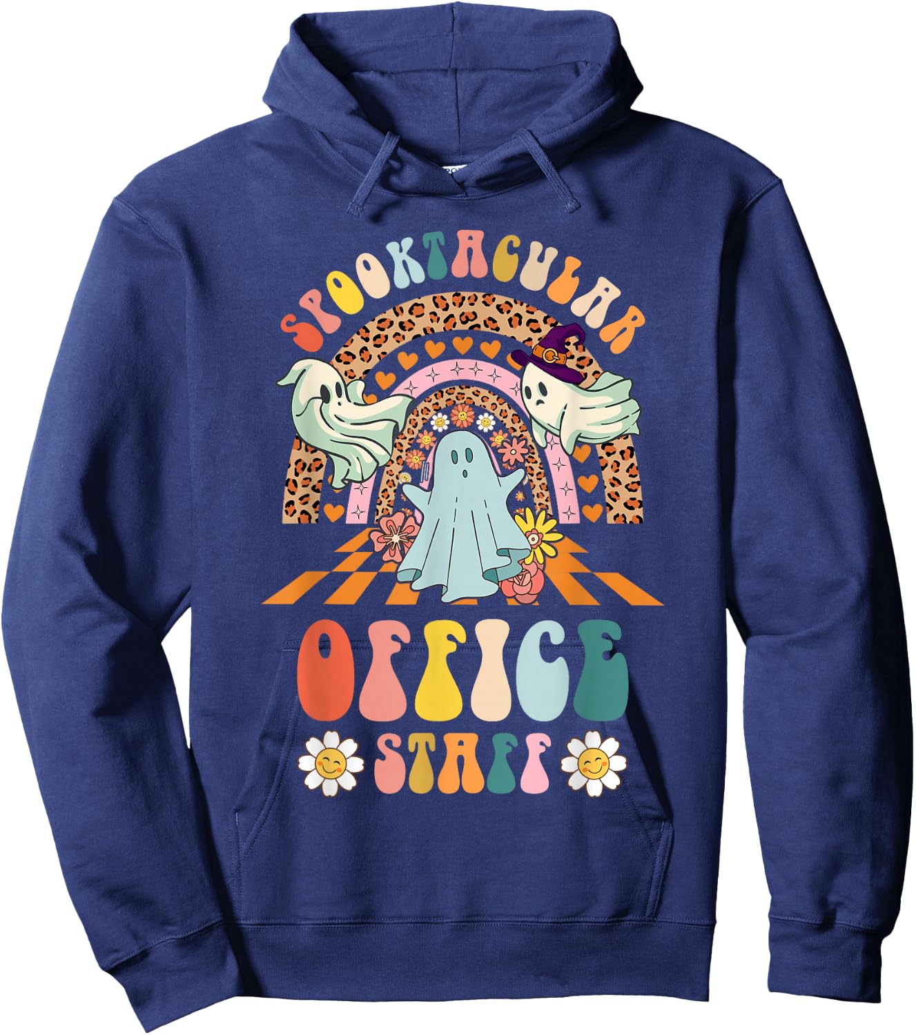 Spooktacular Office Staff Happy Halloween Spooky Matching Hoodie - Hoodie | Navy