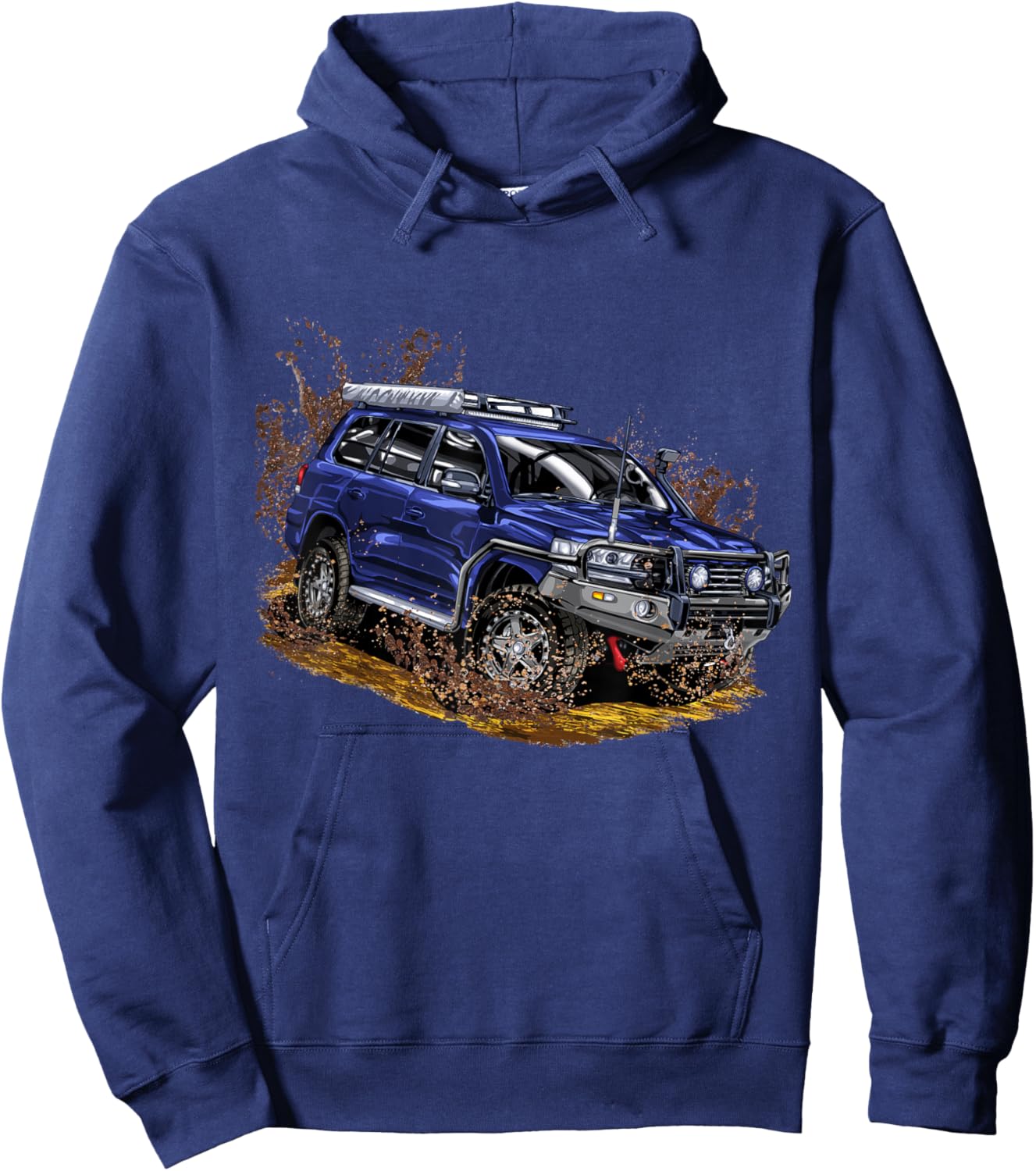 Offroad Land Vehicle Truck 4x4 4wd Cruiser Adventure Dirt Hoodie - Hoodie | Navy