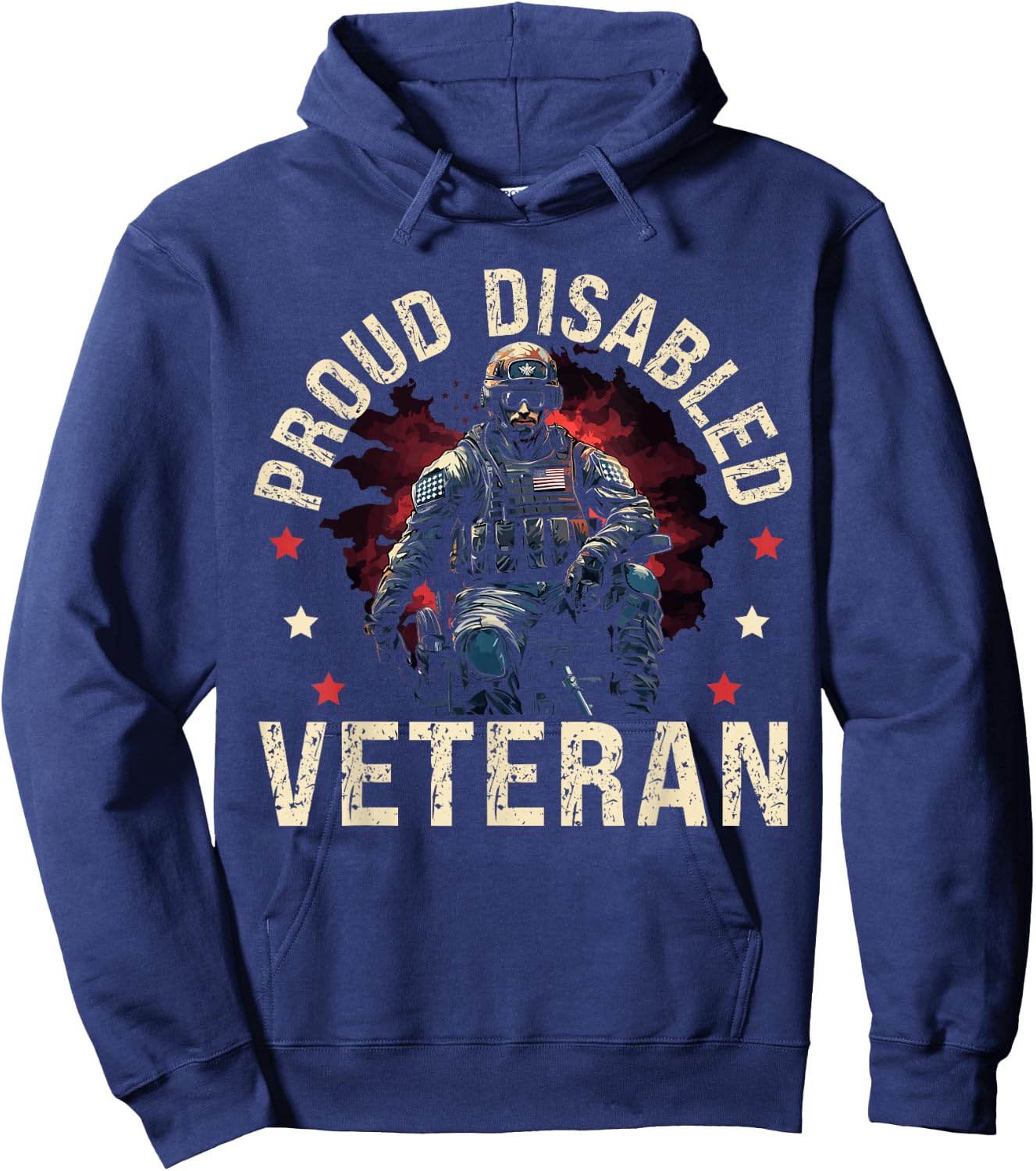 Disabled Veteran Armed Forces Military Soldier Army USA Hoodie - Hoodie | Navy