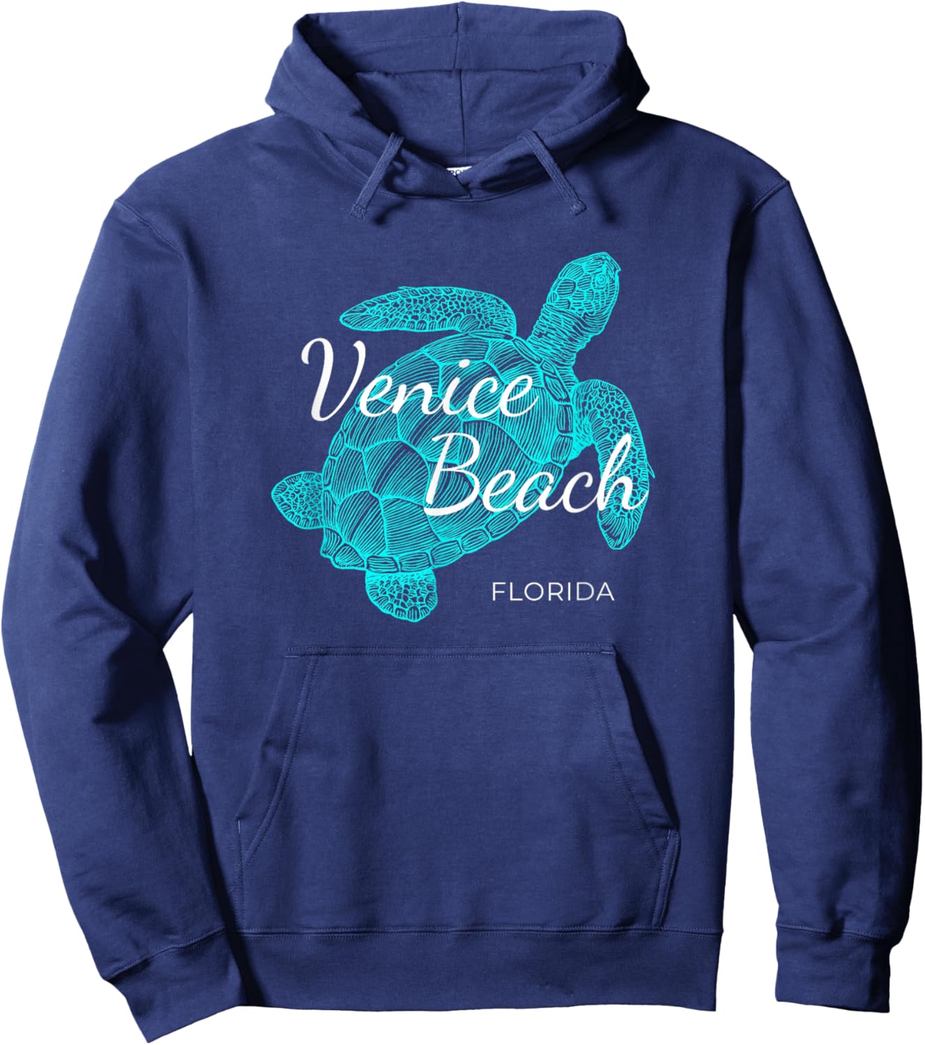 Venice Beach Florida with a Turtle Women Girls Kids Hoodie - Hoodie | Navy