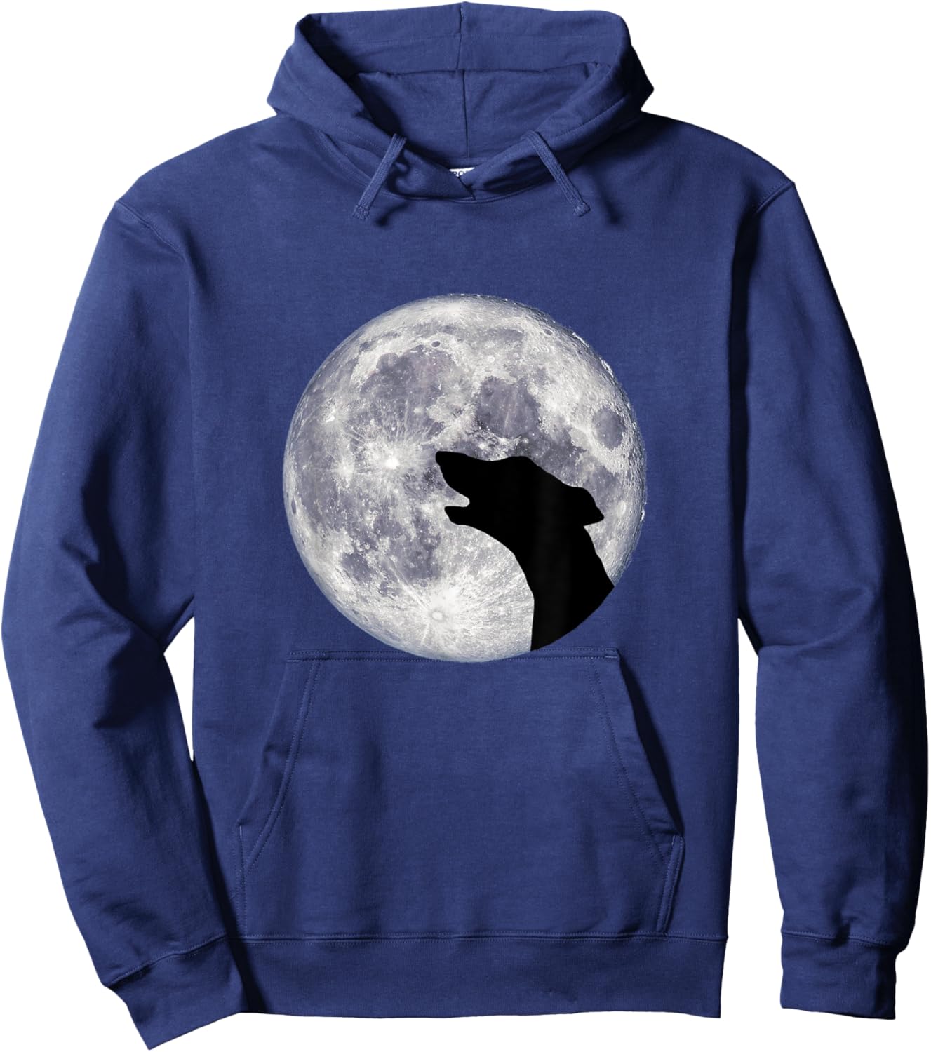 Greyhound / Whippet / Lurcher Howling or Rooing at the Moon Hoodie - Hoodie | Navy