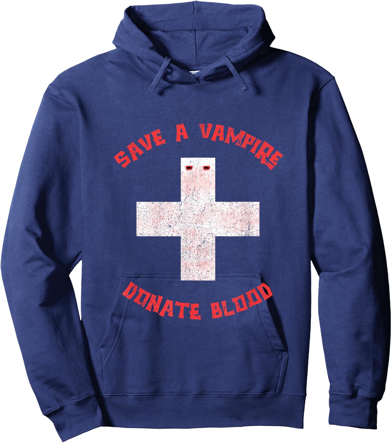 Save A Vampire Donate Blood Funny Halloween Hoodie - Hoodie | Navy