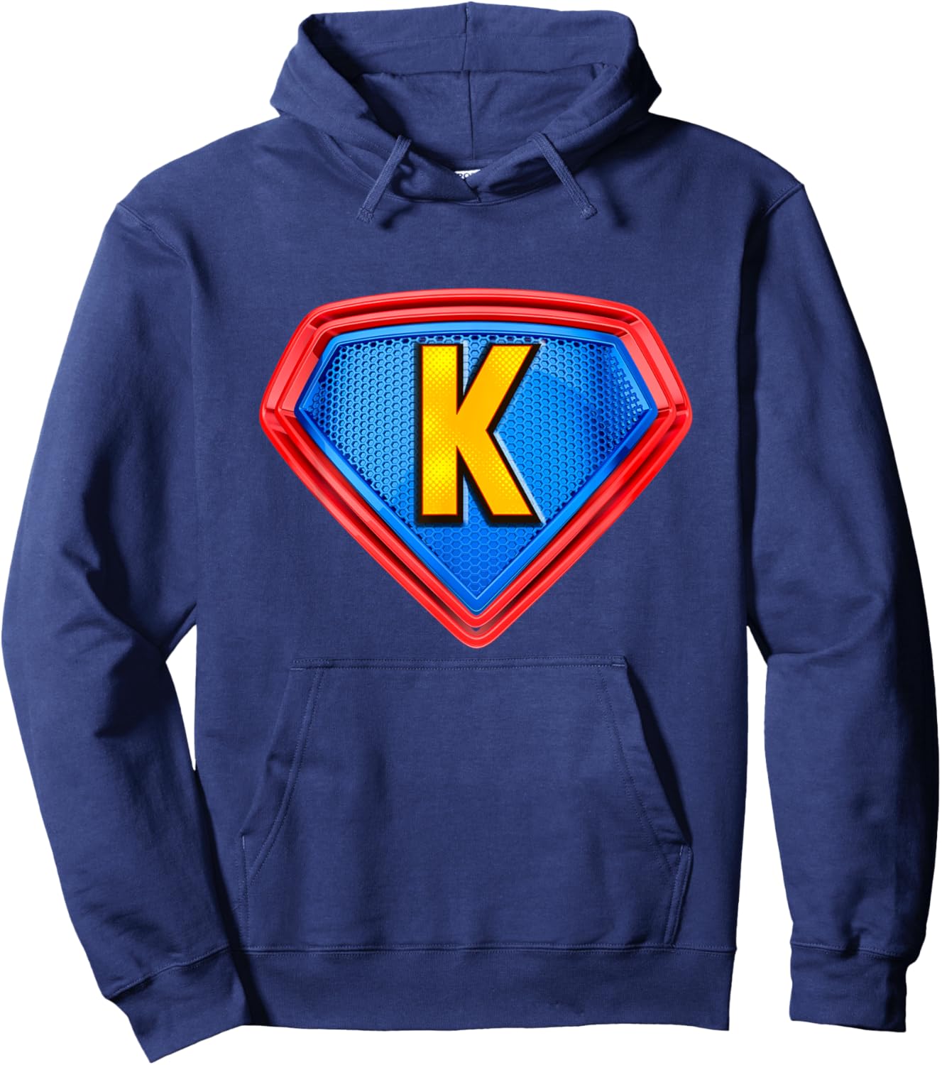 Cool Super K Alphabet Cute Initial Monogram Letter K Graphic Hoodie - Hoodie | Navy