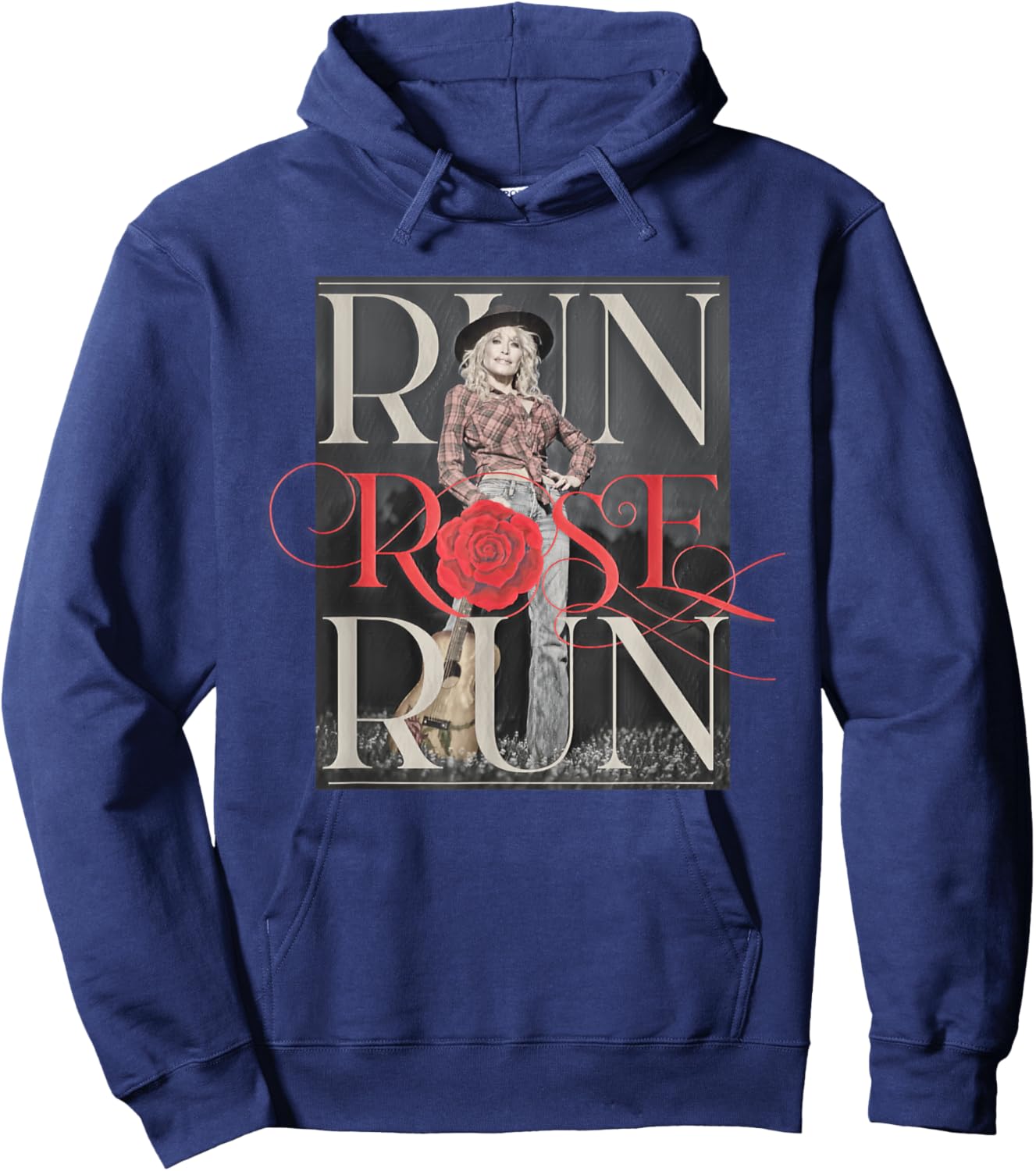 Run Rose Run Guitar Dolly Parton Hoodie - Hoodie | Navy