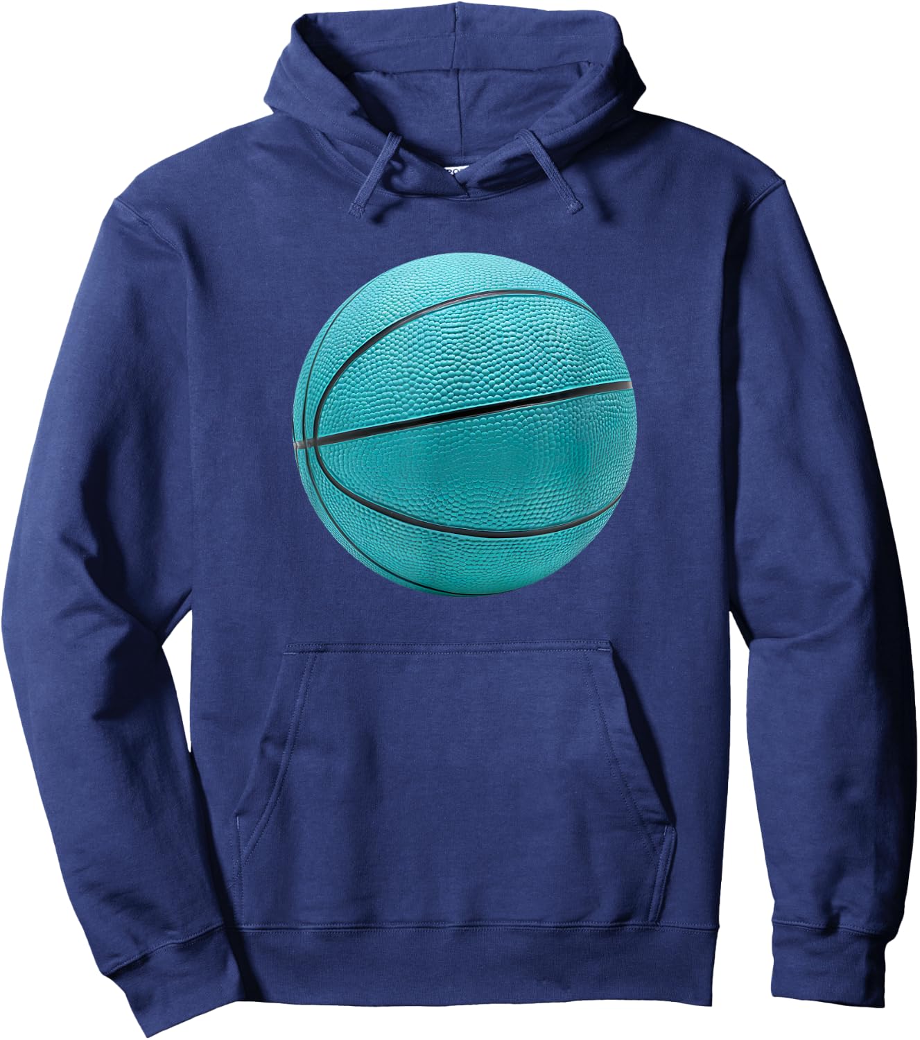 Basketball Ball Sports Teal Turquoise Black Hoodie - Hoodie | Navy