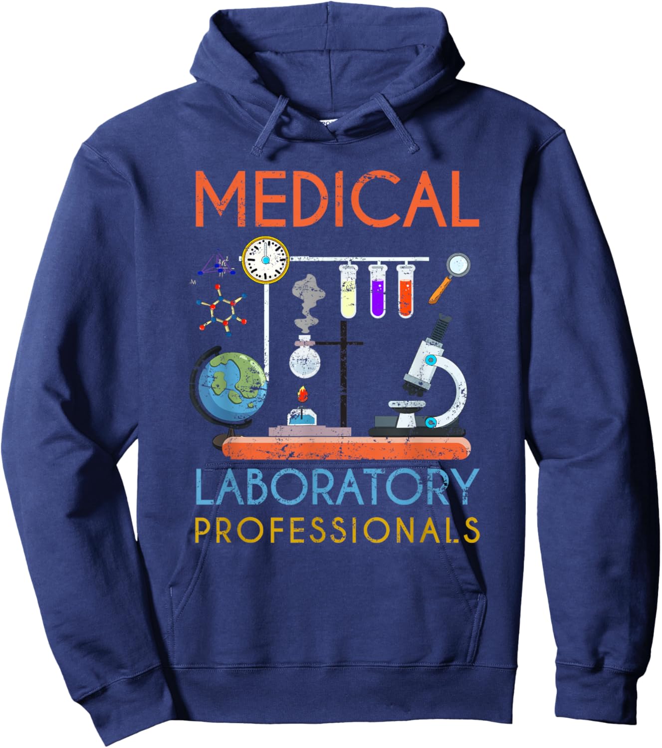 Med Lab Science Microscope Medical Laboratory Professionals Hoodie - Hoodie | Navy