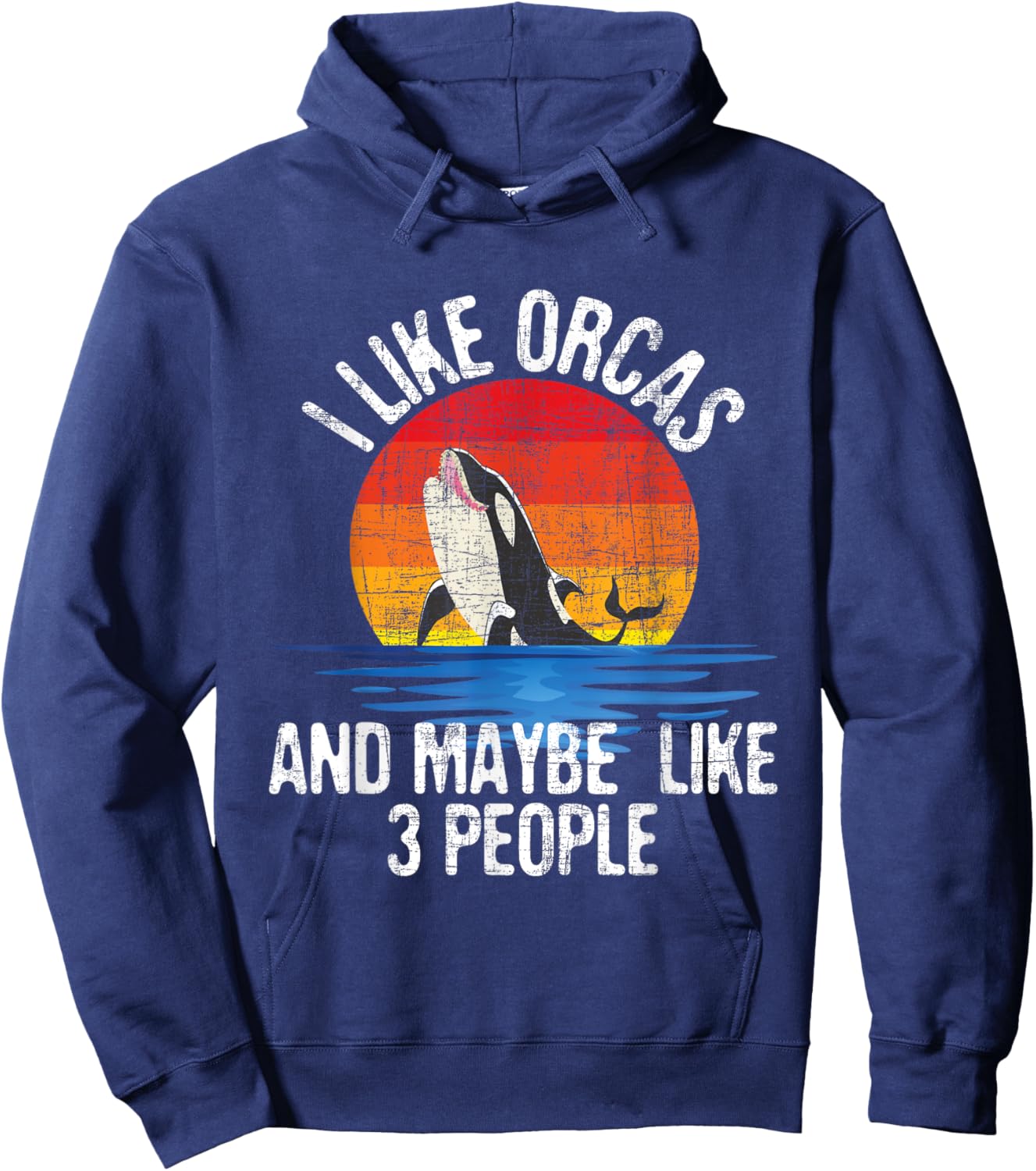 I Like Orcas - Whale Lover Marine Biologist Whales Wildlife Hoodie - Hoodie | Navy