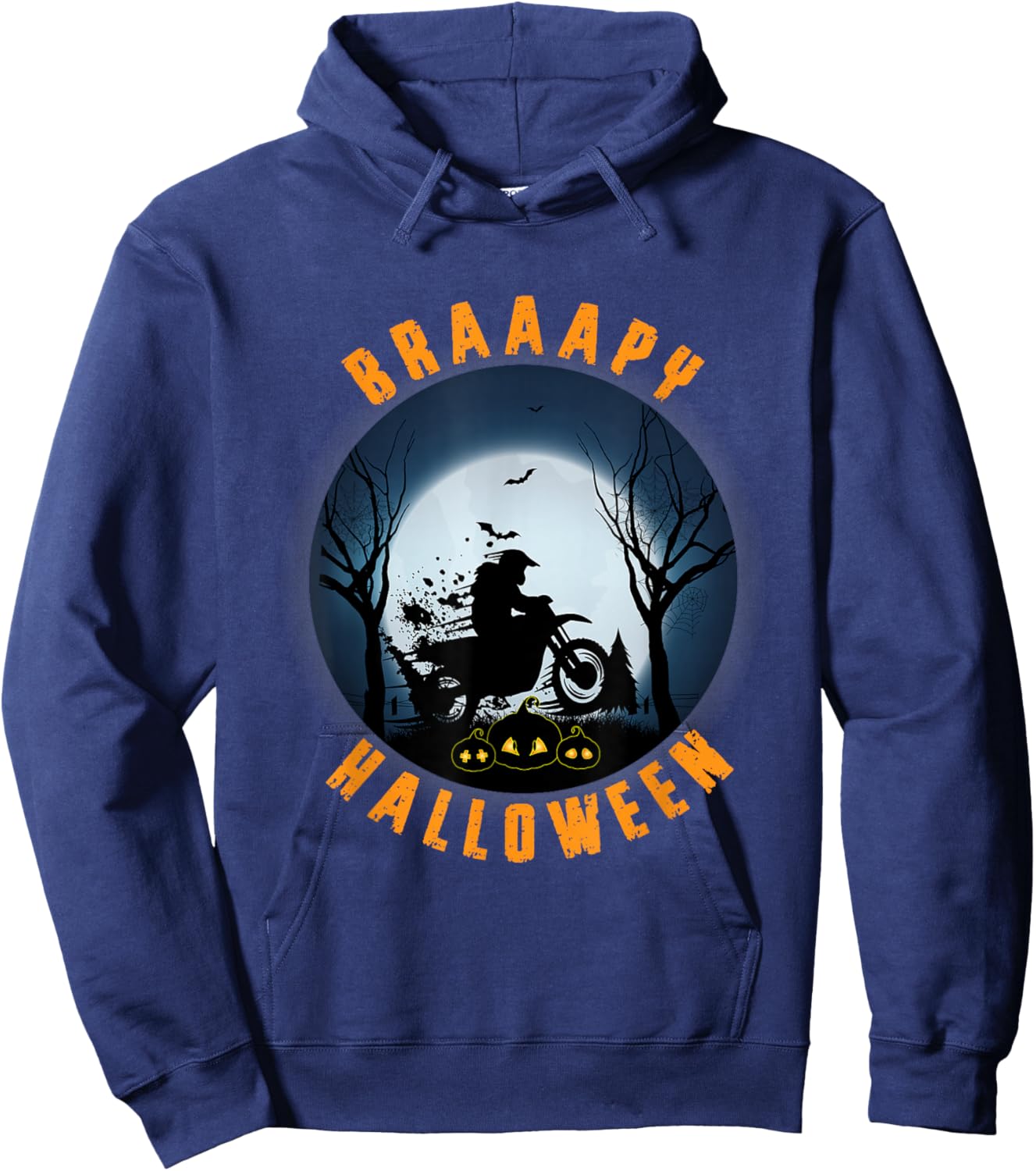 Braaapy Halloween costume motocross dirt bike Halloween Hoodie - Hoodie | Navy