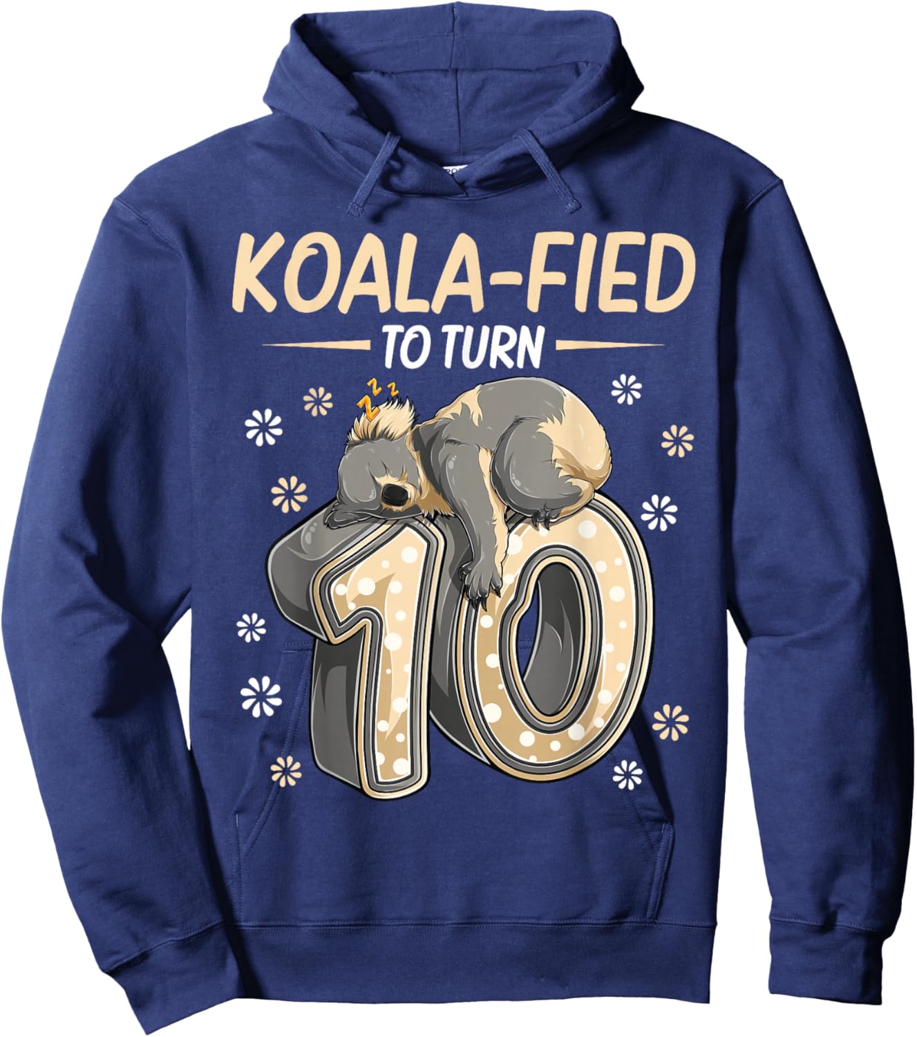 10 Year Old Koala 10th Birthday Party Animal Koala Lover Hoodie - Hoodie | Navy