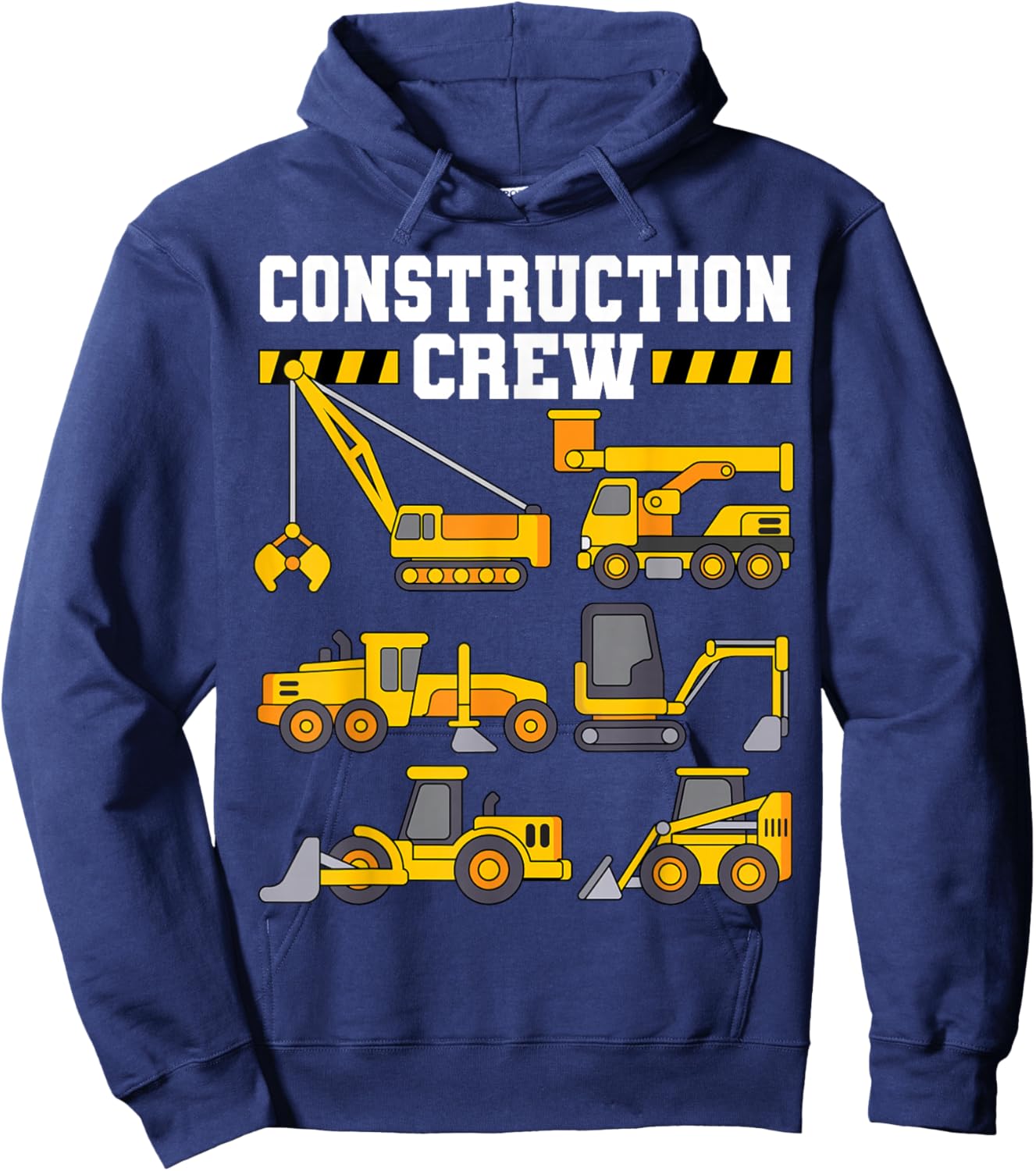 Construction Crew Worker Excavator Shirt Toddler Boys Girls Hoodie - Hoodie | Navy