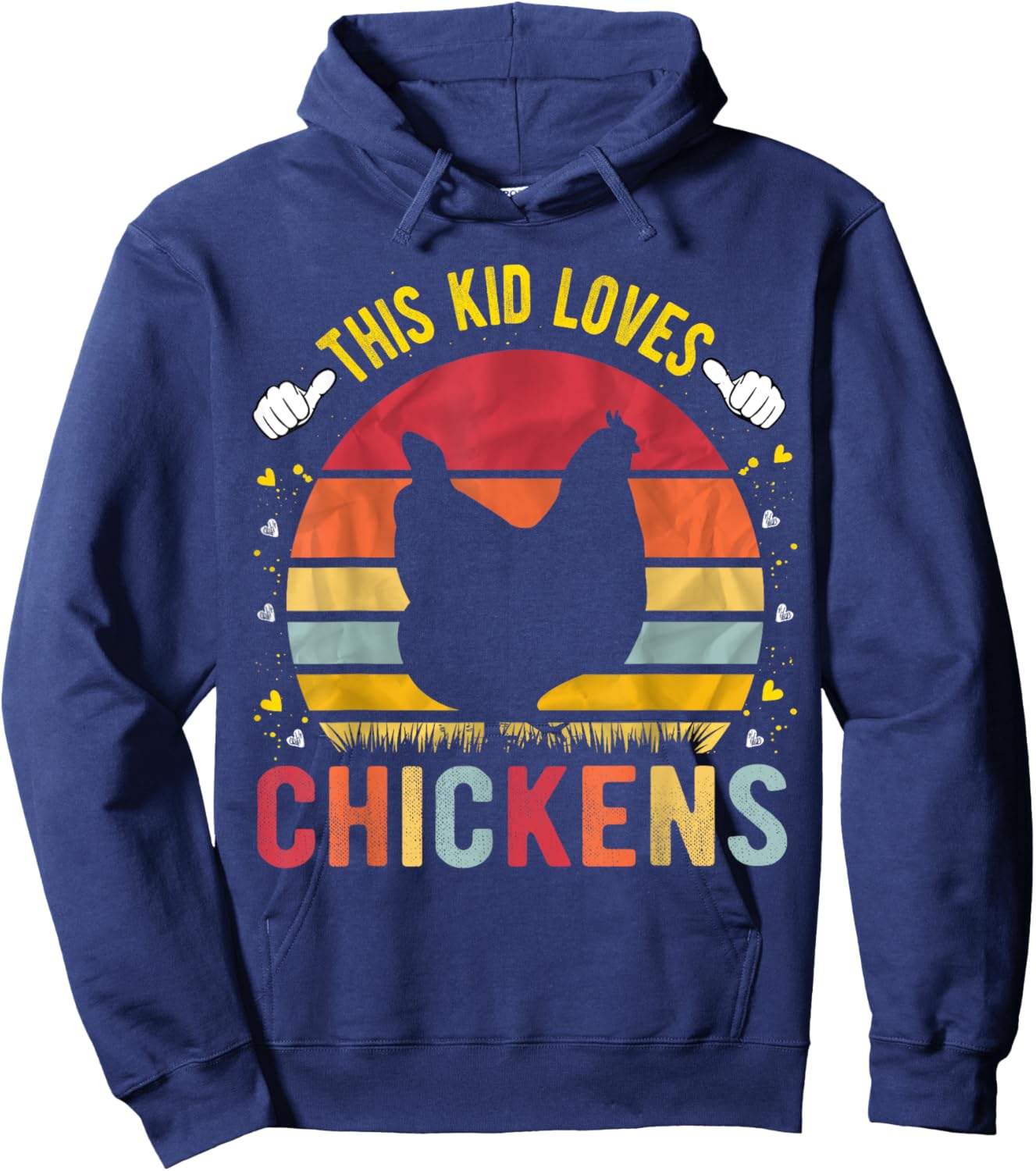 This Kid Loves Chickens Boys and Girls Chicken Gift Hoodie - Hoodie | Navy