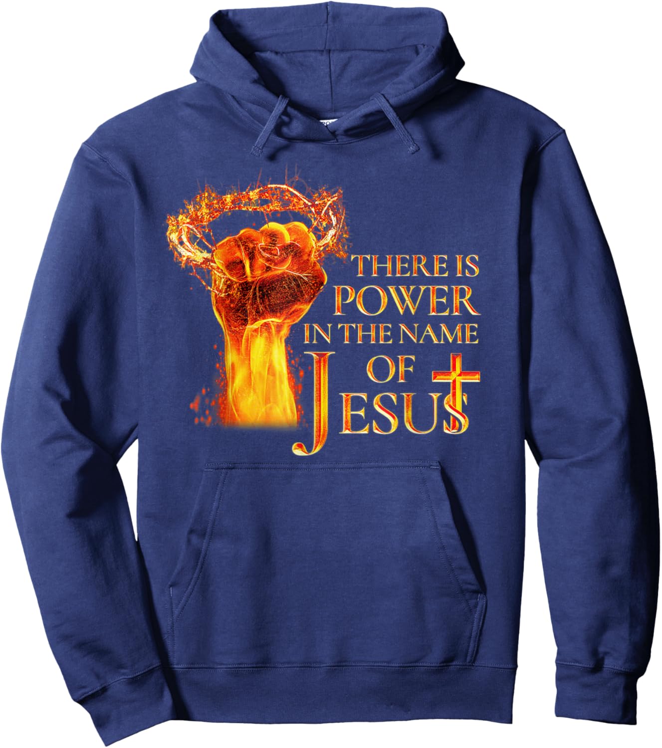 Jesus There is Power in The Name of Jesust Funny Christian Hoodie - Hoodie | Navy