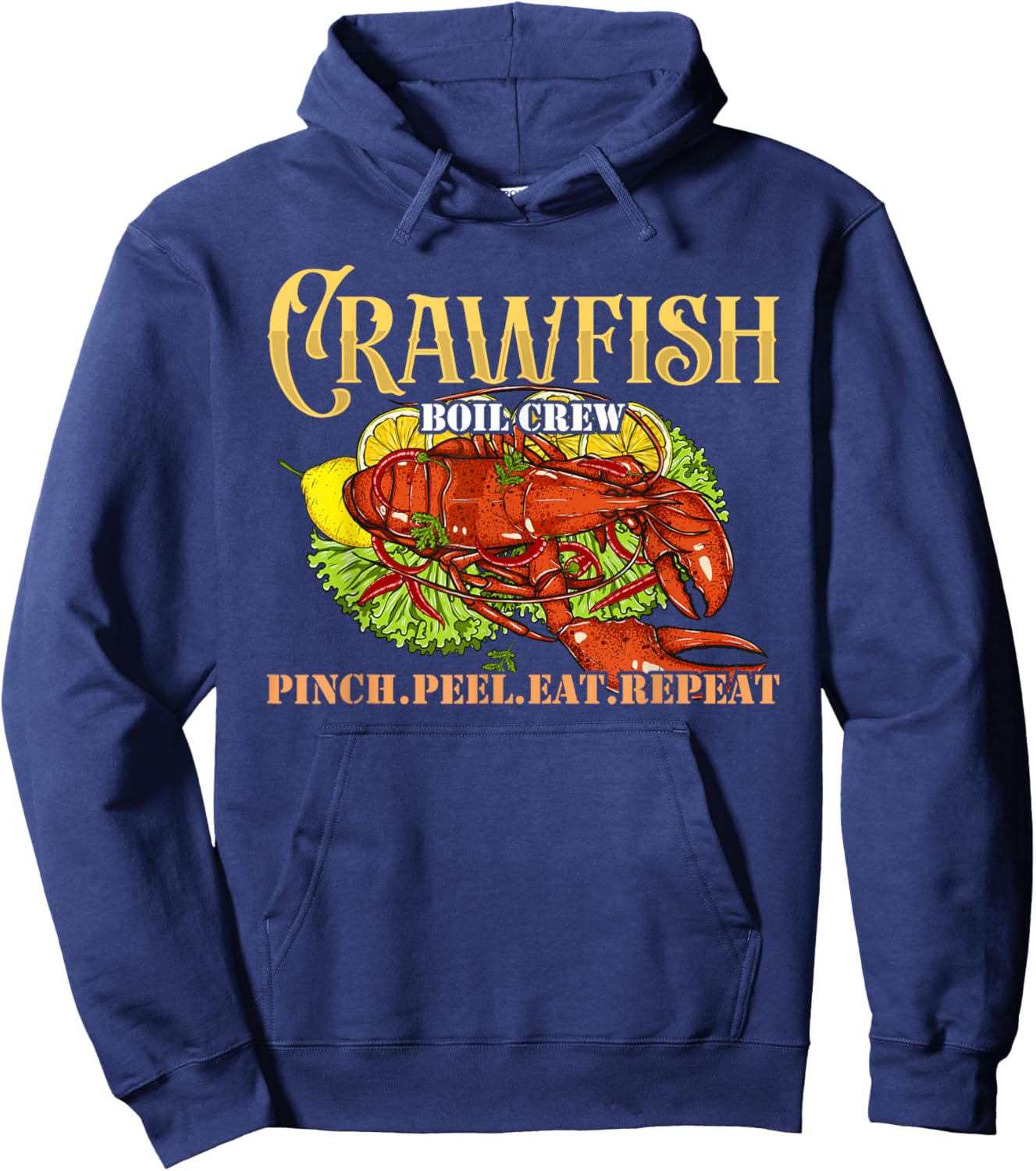 Crawfish Boil Crew Cajun Crayfish Shellfish Crawdad Hoodie - Hoodie | Navy