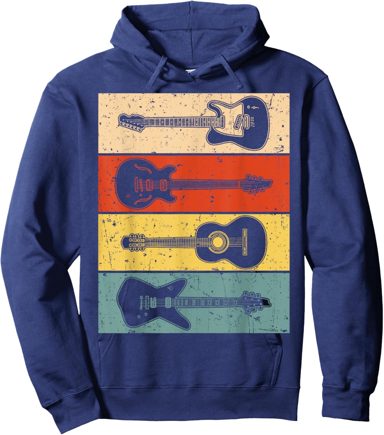Cool Guitar Women Vintage Guitar Lovers Guitarist Hoodie - Hoodie | Navy