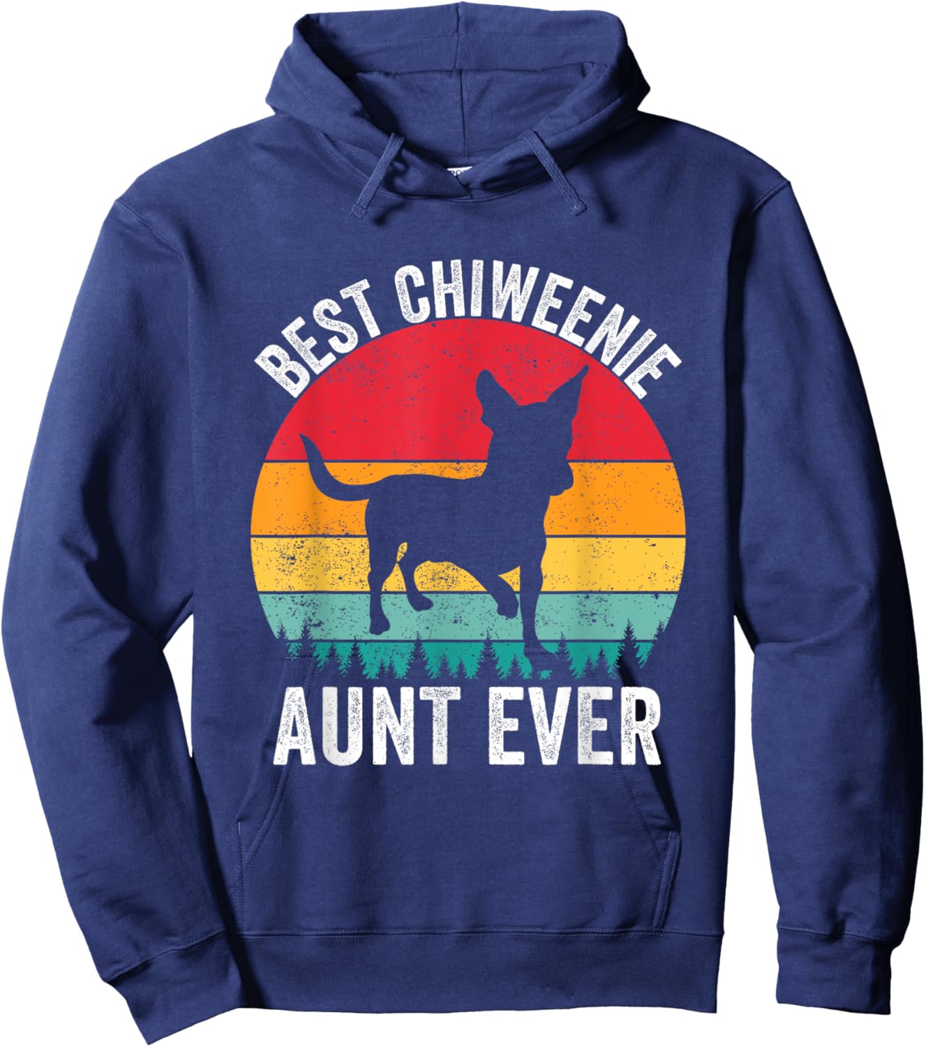 Funny Chiweenie Aunt Auntie Vintage Chiweenie Lovers Owner Hoodie - Hoodie | Navy