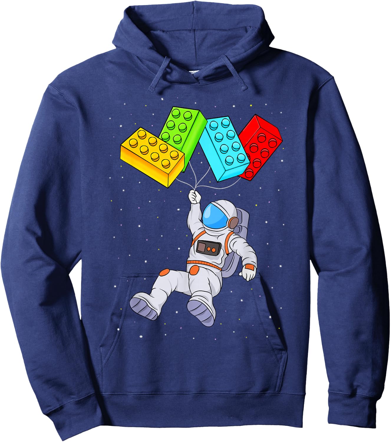 Space Astronaut Master Builder Boys Kids Building Blocks Hoodie - Hoodie | Navy