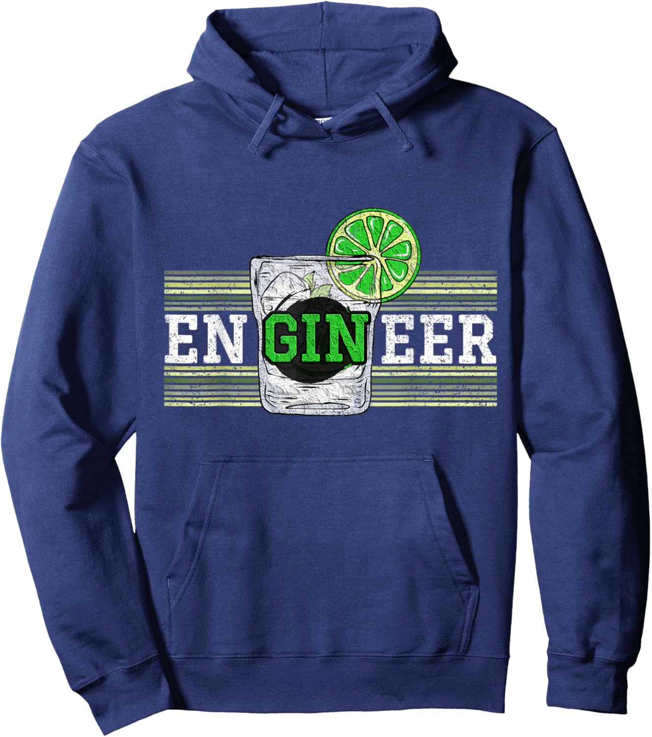 Engineer Gin "EnGinEer" Alcohol Electromechanic Profession Hoodie - Hoodie | Navy