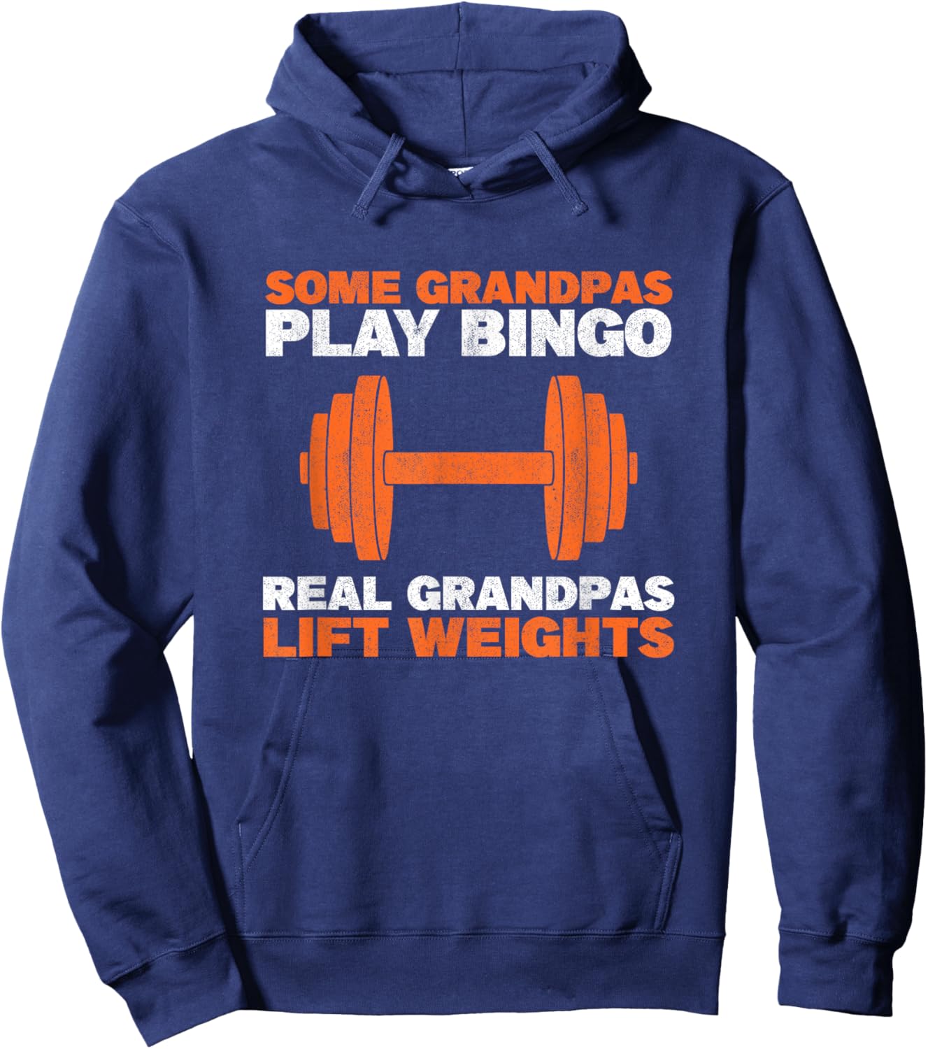 Grandpa Lift Weights Bodybuilding Grandfather Weightlifting Hoodie - Hoodie | Navy
