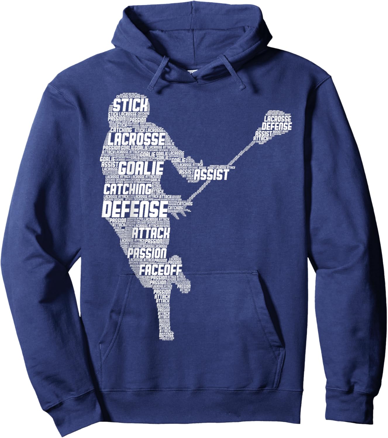 Lacrosse Player Youth Kids Men Boys Hoodie - Hoodie | Navy