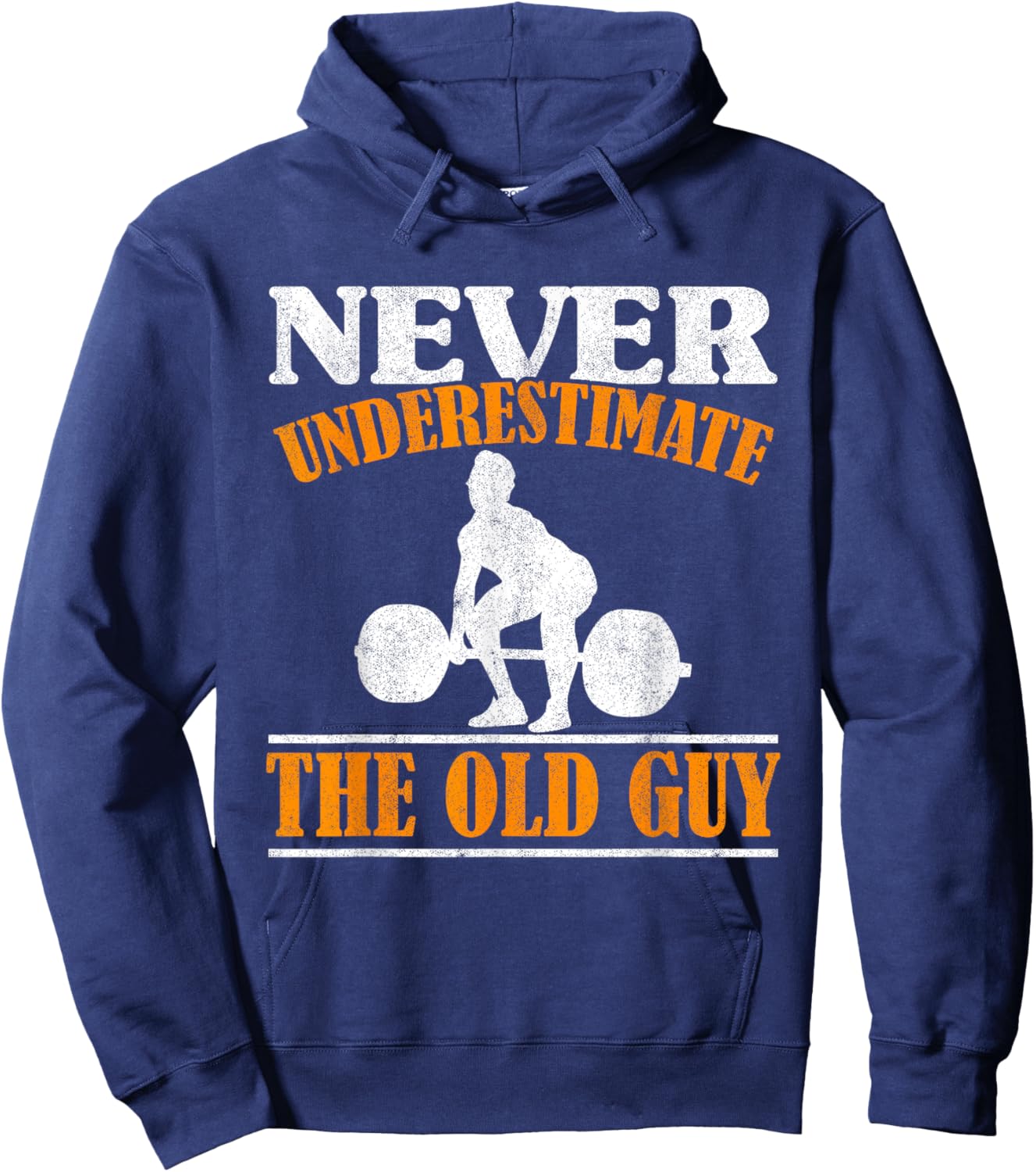 Old Guy Bodybuilding Grandpa Gym Grandfather Weightlifting Hoodie - Hoodie | Navy