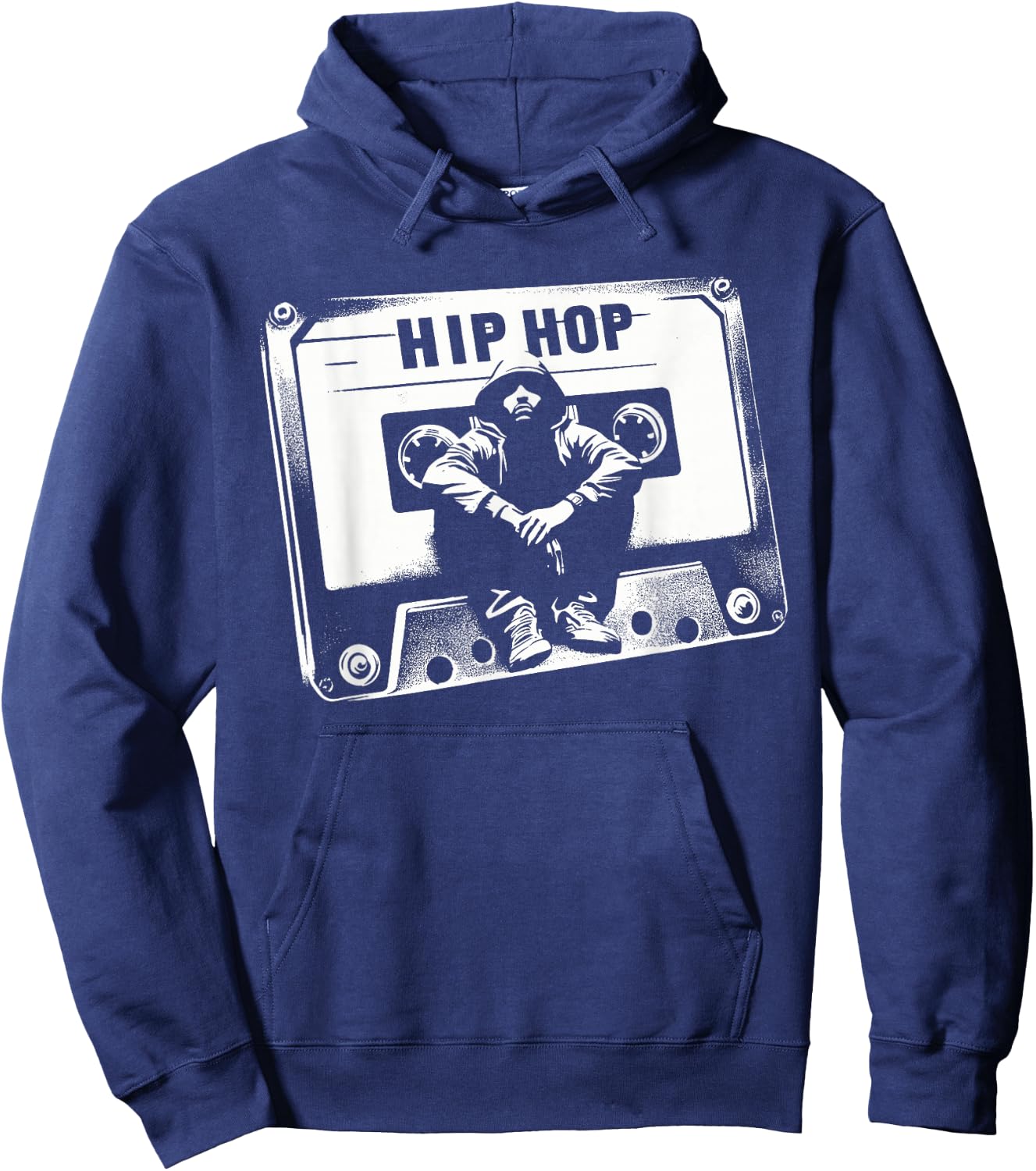 Vintage Cassette Tape Hip Hop Music 80s 90s Retro Graphic Hoodie - Hoodie | Navy