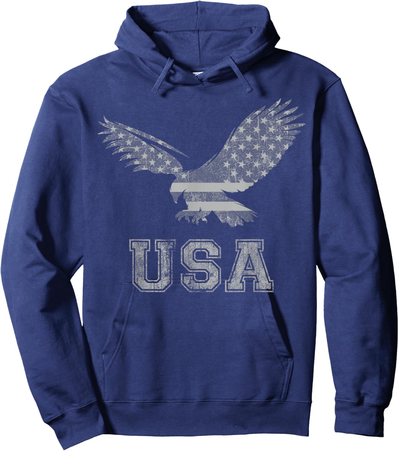 Scruffbag American Eagle Cool Distressed Flag USA Patriotic , -Adults, Black, Small, Short Sleeve, Classic Fit, Cotton, Polyester Hoodie - Hoodie | Navy