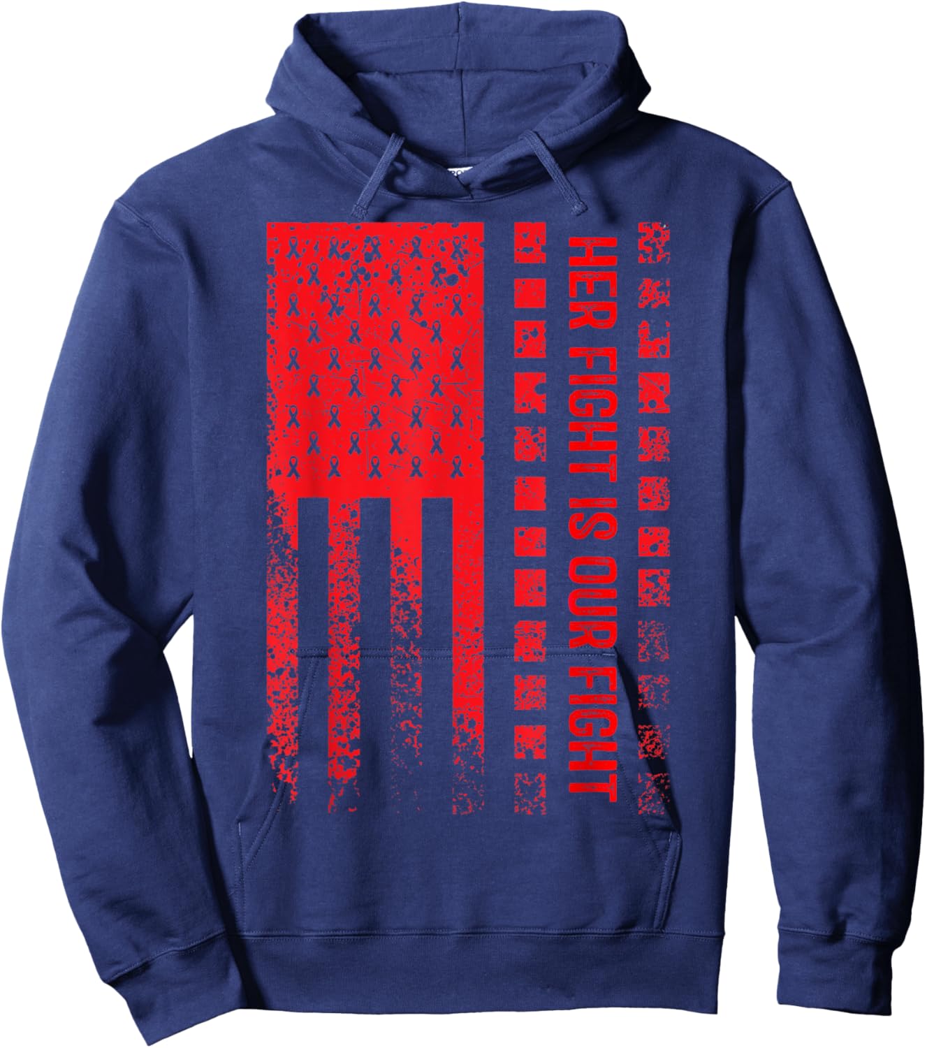 Her Fight Is Our Fight Squamous Cell Carcinoma Awareness Hoodie - Hoodie | Navy
