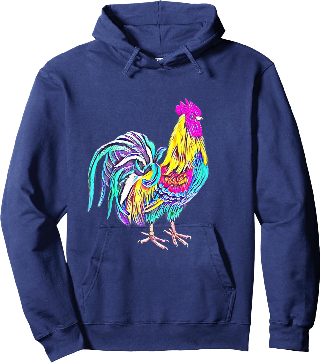 Rooster Chicken Farmer colorful Farm Animals Chickens Hoodie - Hoodie | Navy